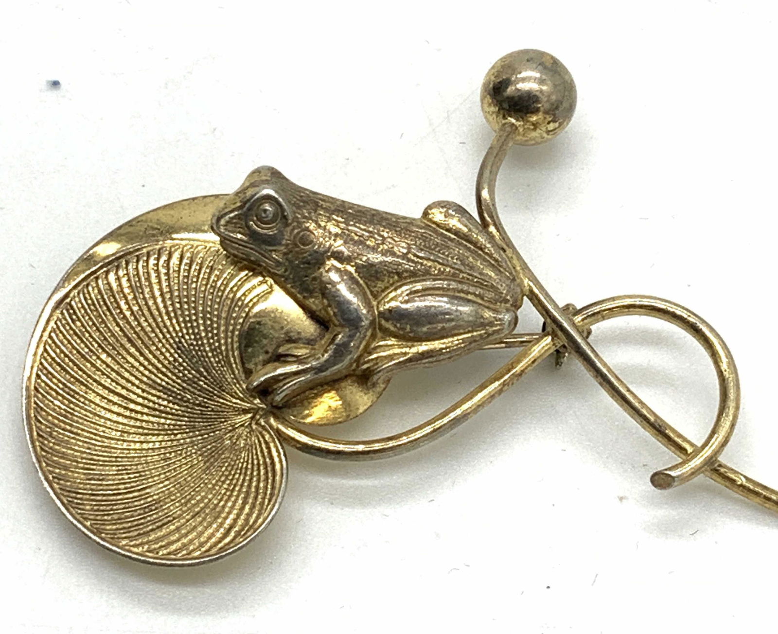 Vntg Forstner Sterling Silver Vermeil Frog Brooch (1 of 3)
