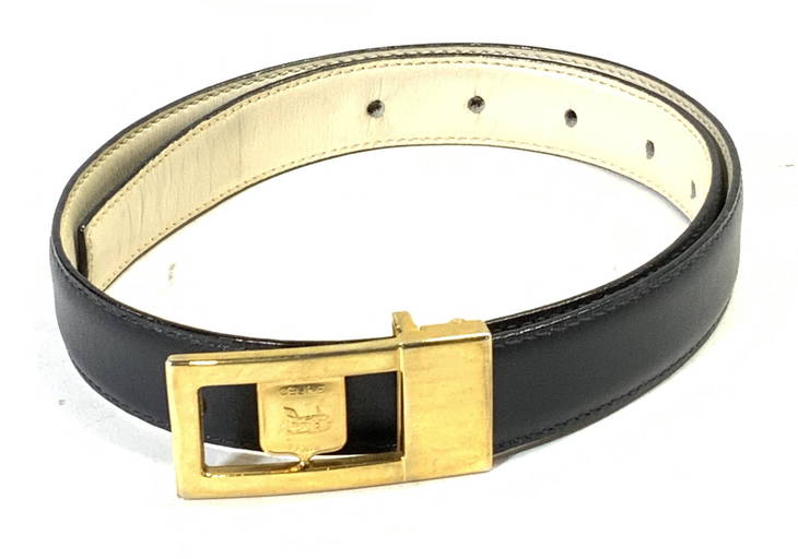 Gucci Black Leather Round Silver Buckle Belt 30 – Palm Beach Vintage