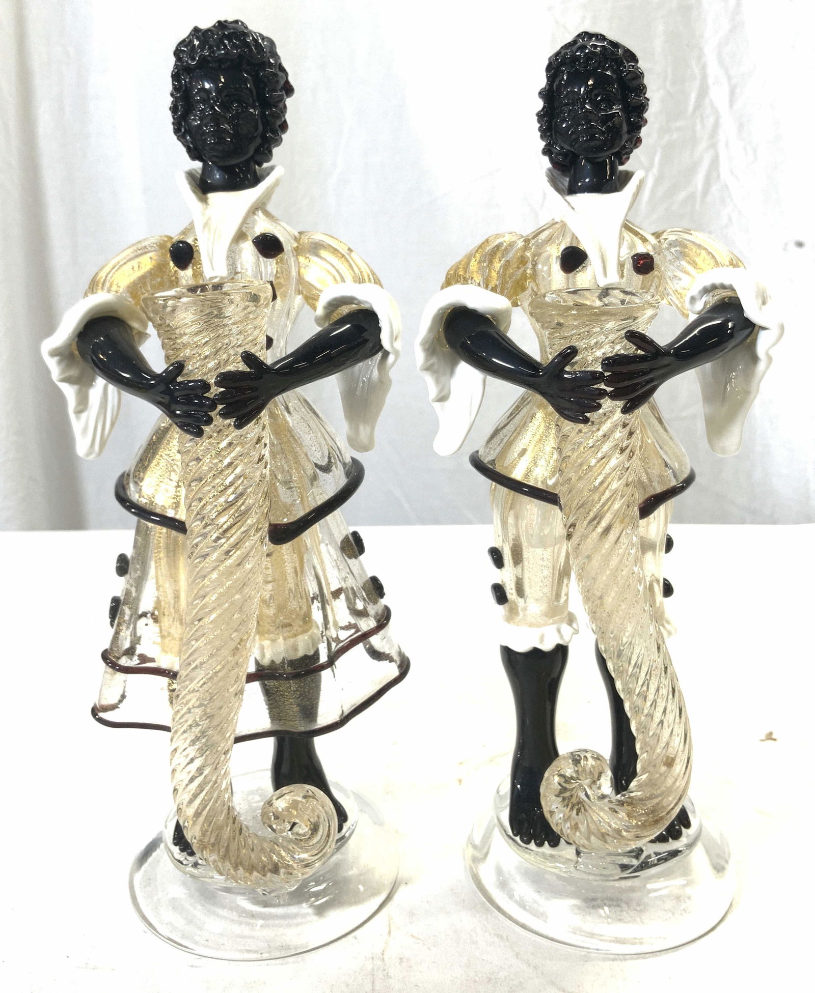 MURANO GLASS BLACKAMOOR Venetian Glass Spill Vases (1 of 10)