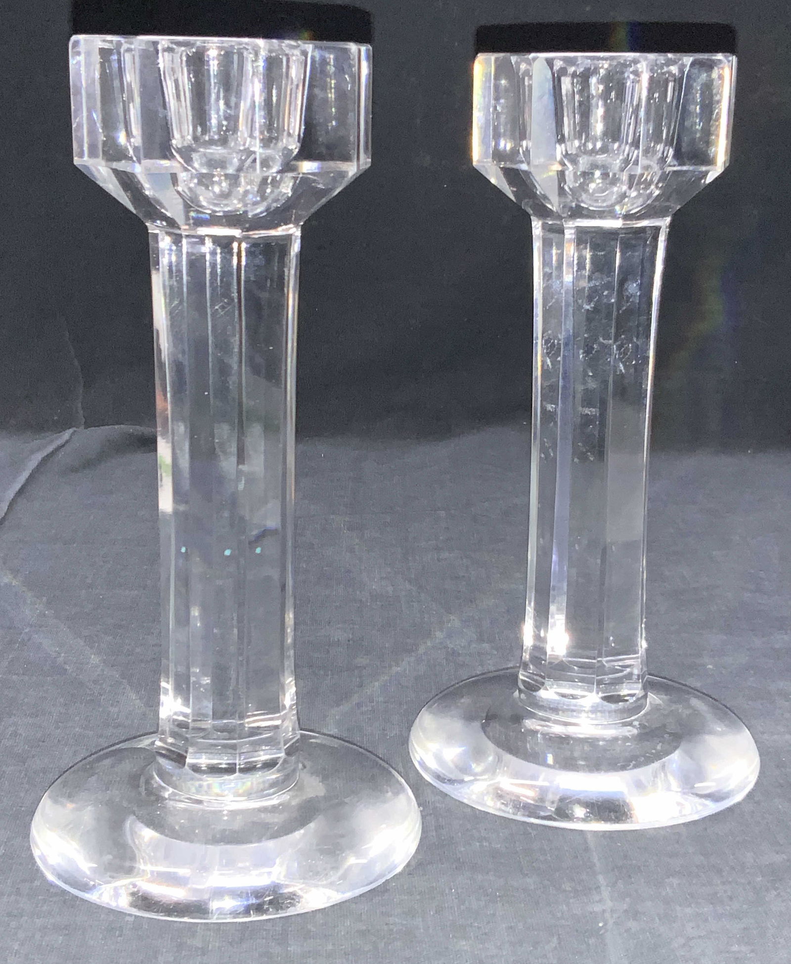 Signed KOSTA BODA  Crystal Candle Sticks, 66850 (1 of 7)