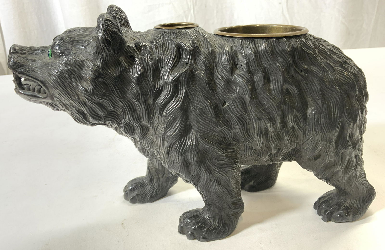 Antique Victorian Metal Inkwell Bear (1 of 10)