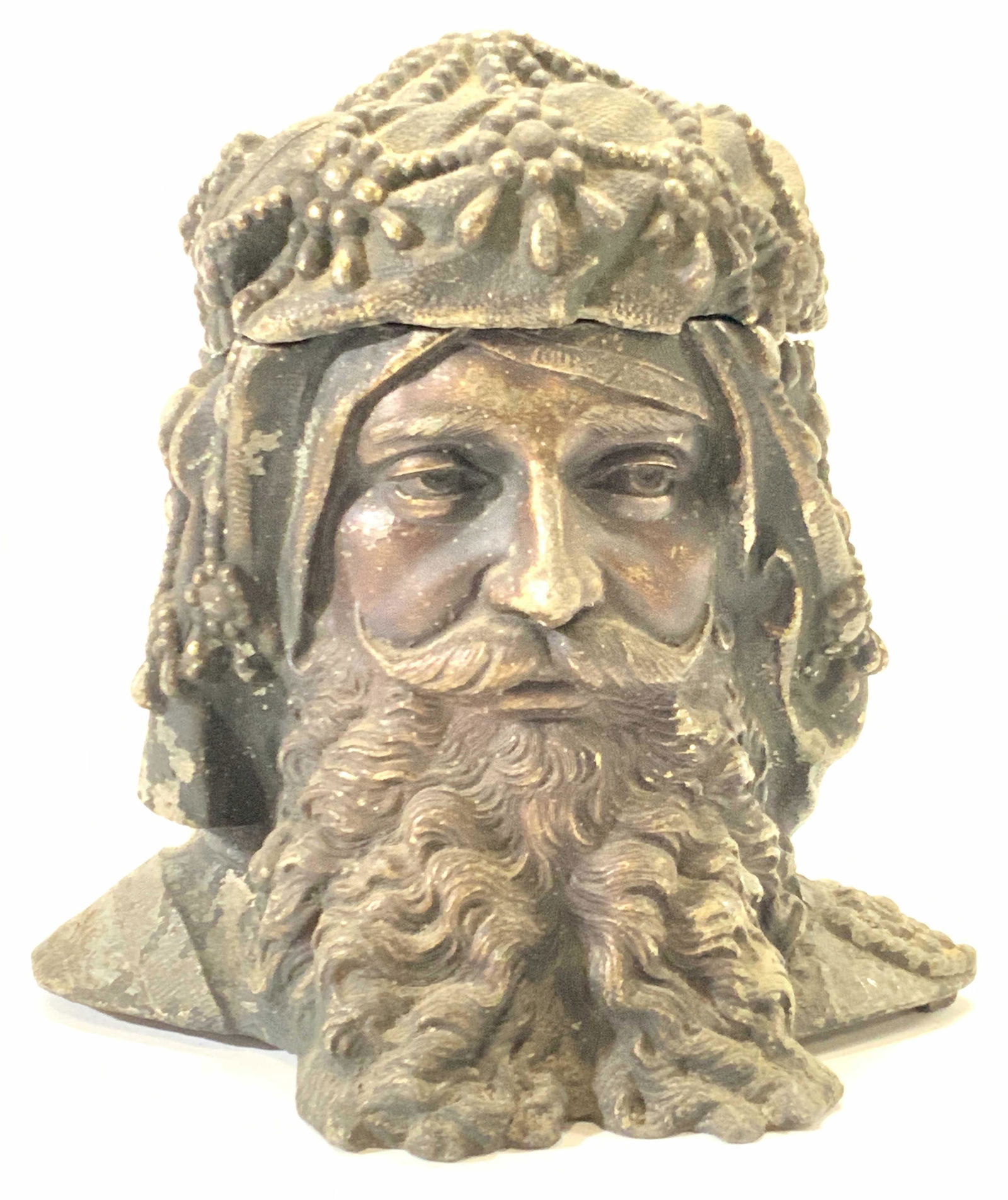 Antique Bradley Hubbard Bronze Male Bust Vessel (1 of 11)