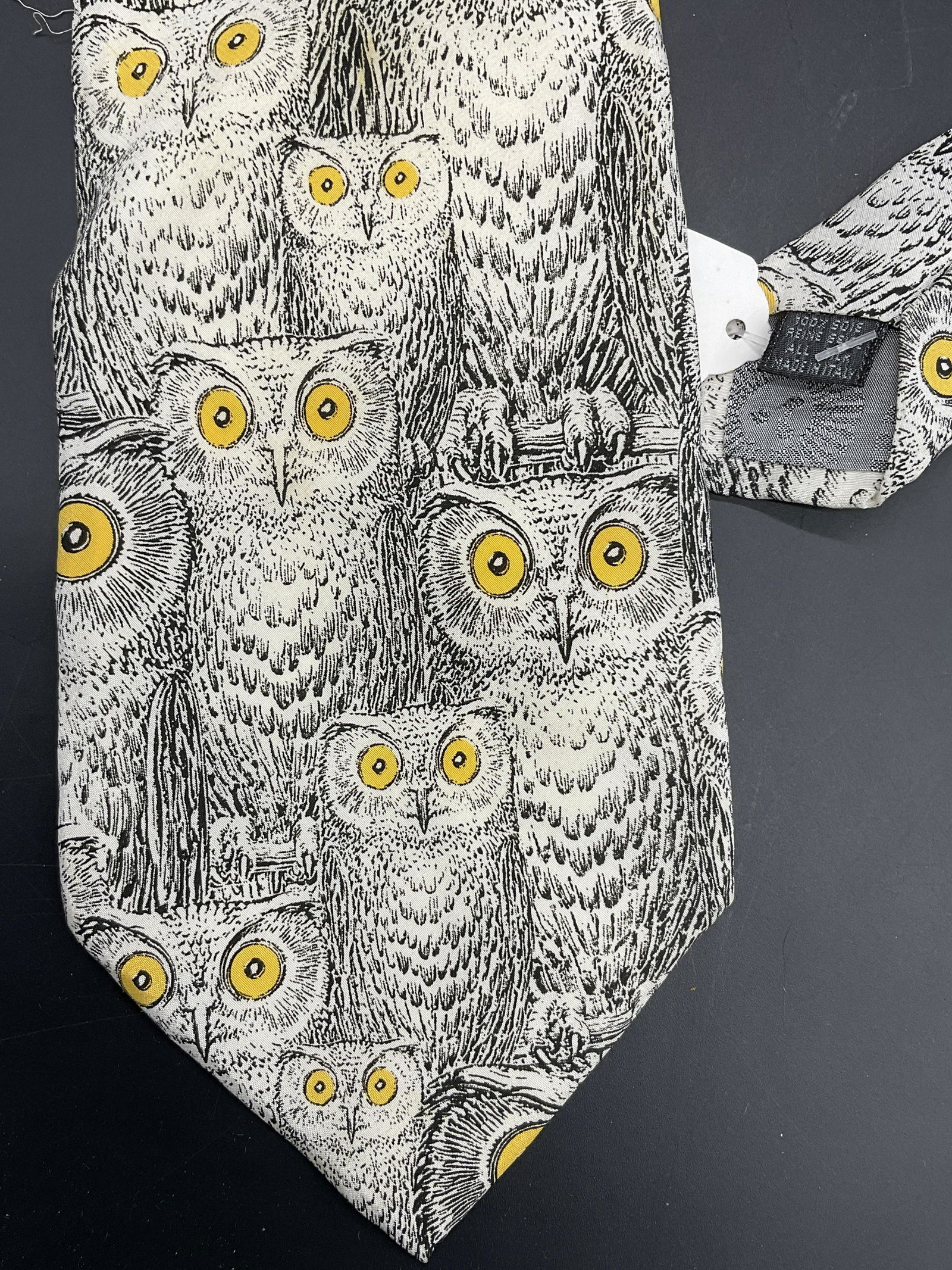 FORNESETTI Style 100% Silk Owl Motif Tie Italy (1 of 4)