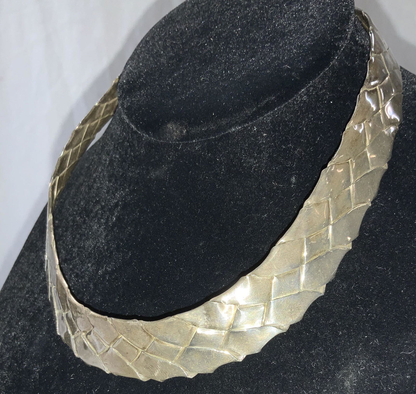 Mexican Sterling Silver Collar Necklace, Sgn (1 of 6)