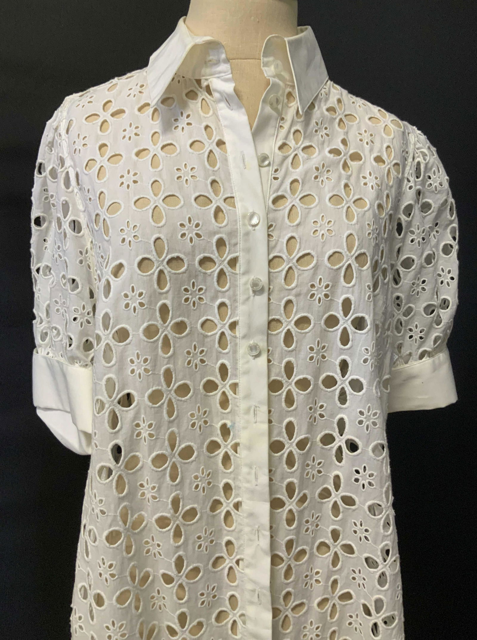 Anne Fontaine PARIS Cotton Openwork Top (1 of 7)