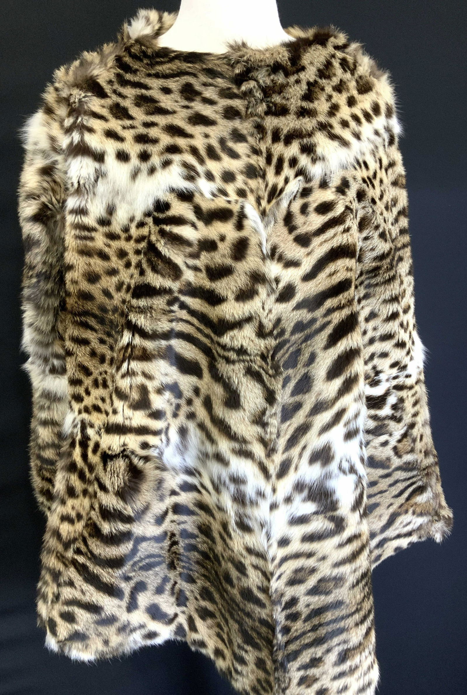 Vintage Authentic Fur Animal Print Poncho (1 of 10)
