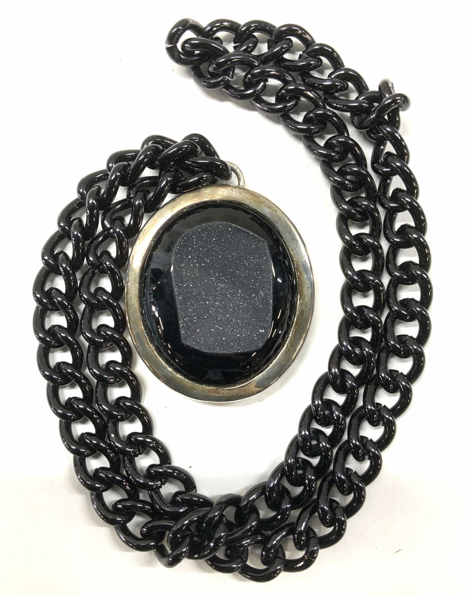 Chunky Statement Necklace, Sterling Druzy Pendant (1 of 8)