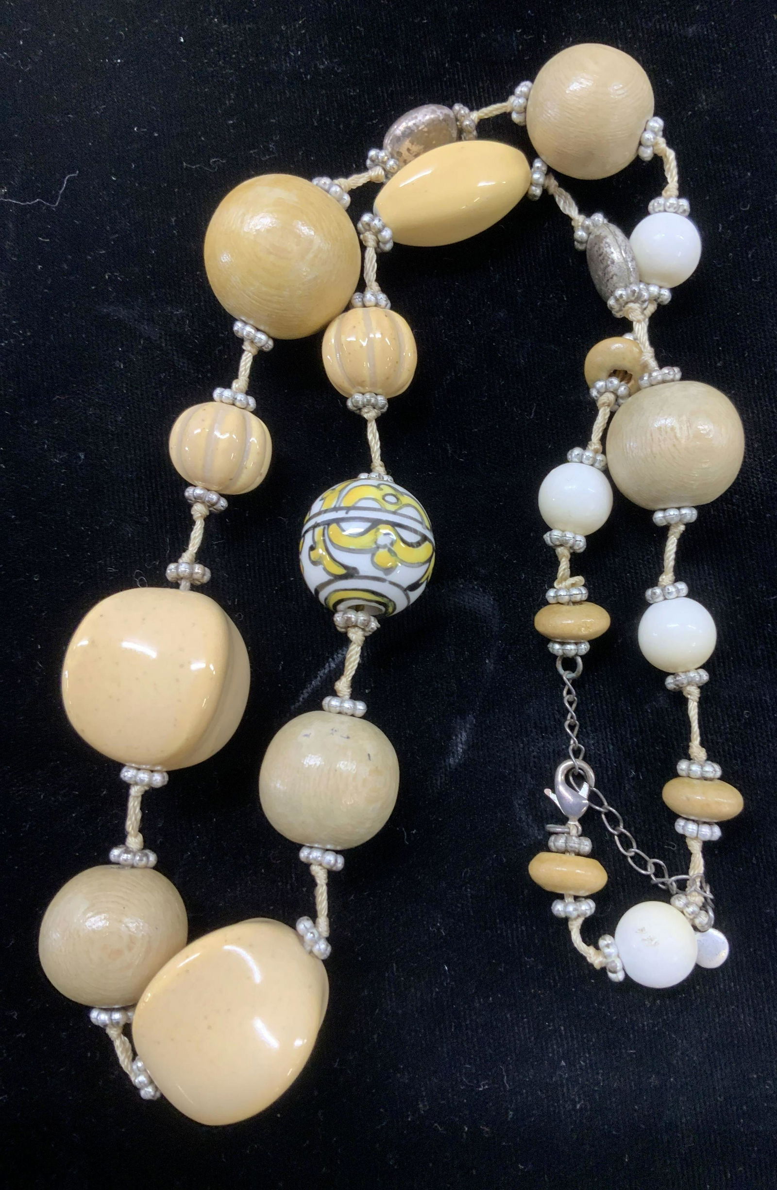 Adjustable Multi Textile Bead Necklace (1 of 4)