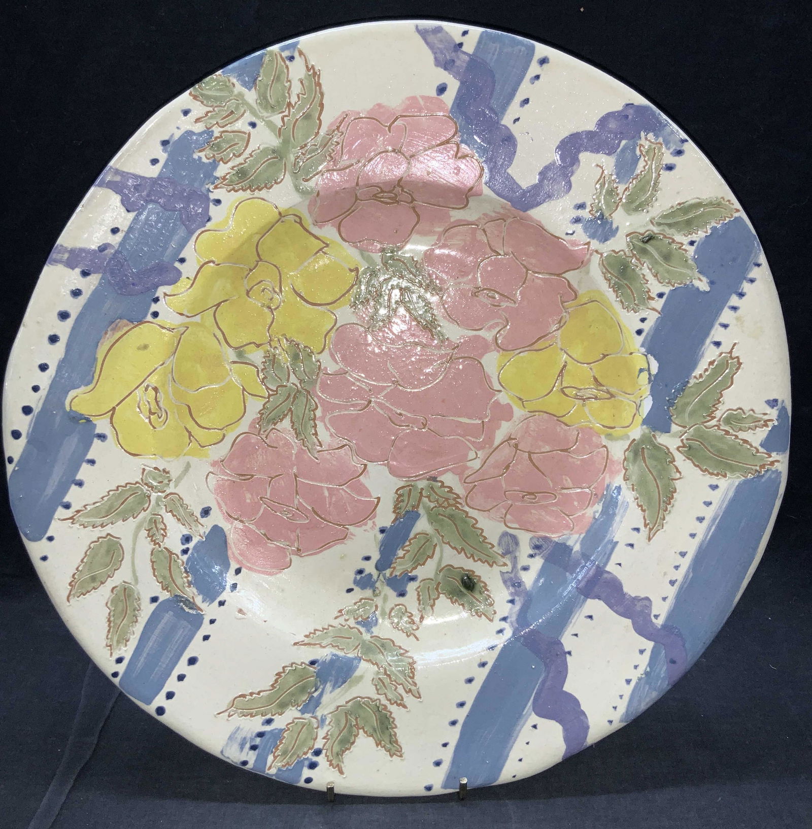 SIGNED Artisan Ceramic Centerpiece Platter (1 of 8)