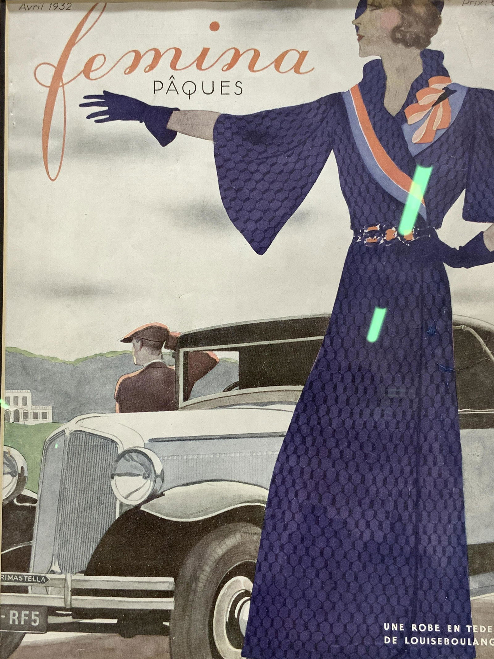 FEMINA PAQUES Vintage French Magazine Cover Litho. (1 of 11)