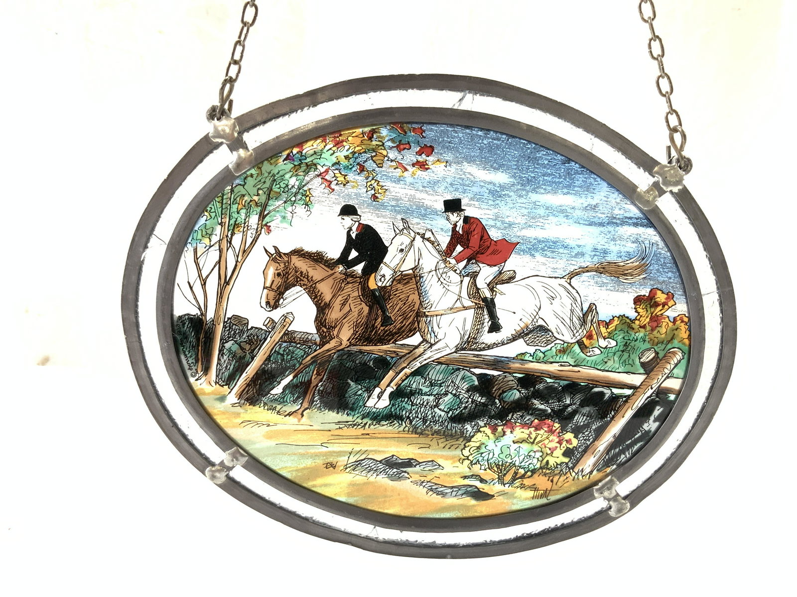 Fox Hunting Hand Painted Sun Catcher (1 of 6)