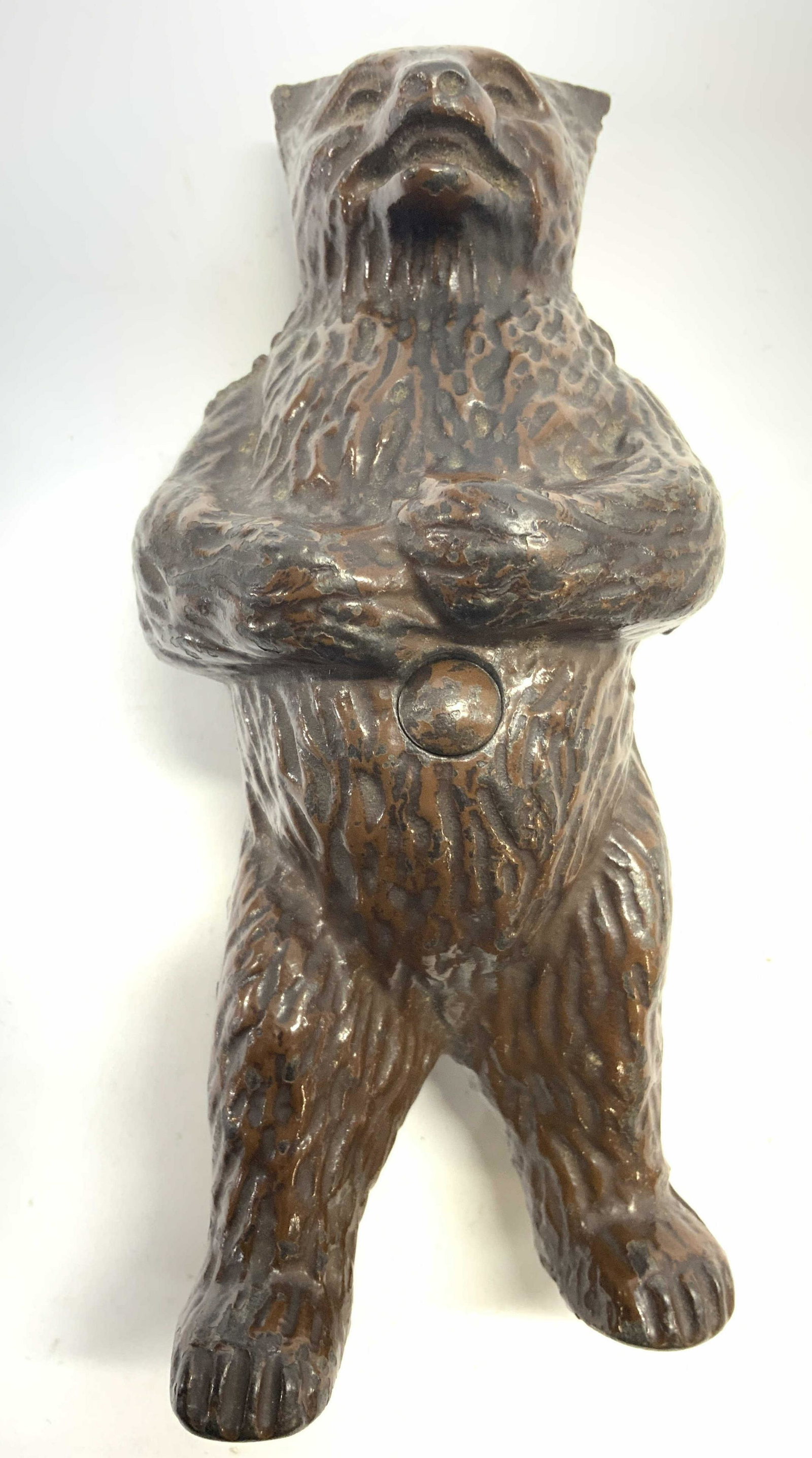 Vintage Brown Bear Standing Iron Coin Bank (1 of 9)