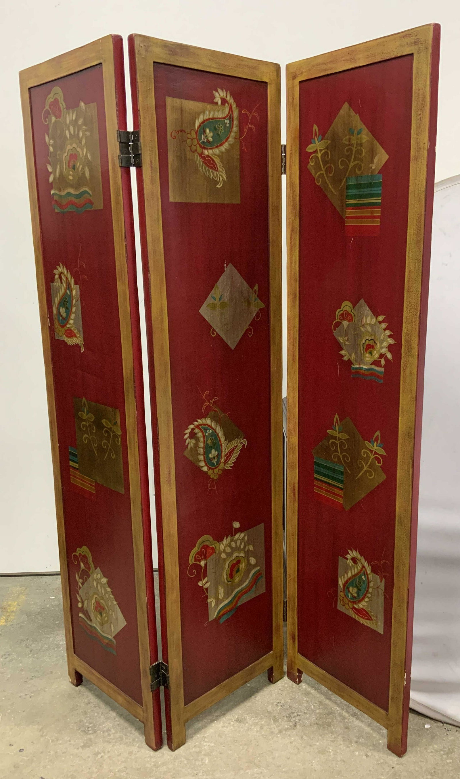 Hand Painted Wooden Folding Room Screen (1 of 10)