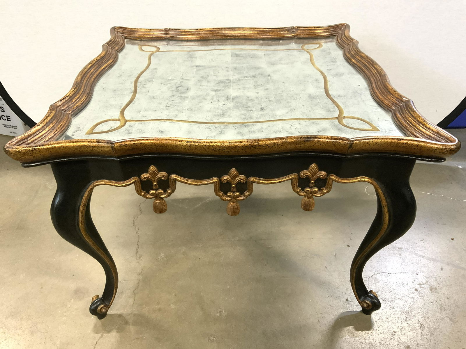 Tassel & eglomise Mirror Top Table Louis XVI Style (1 of 10)
