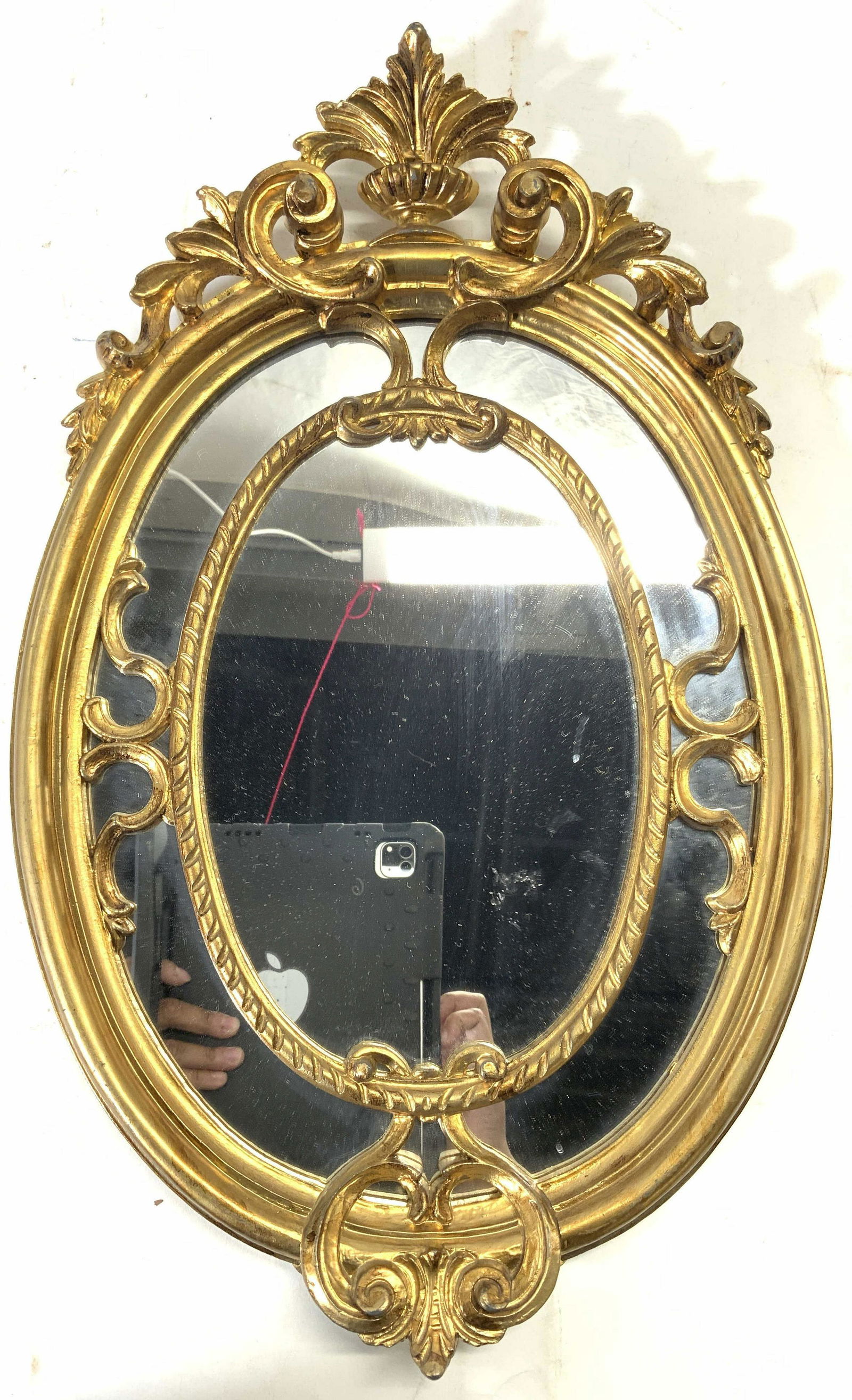 Ornate Scrolled Gilt Wood Victorian Wall Mirror (1 of 10)