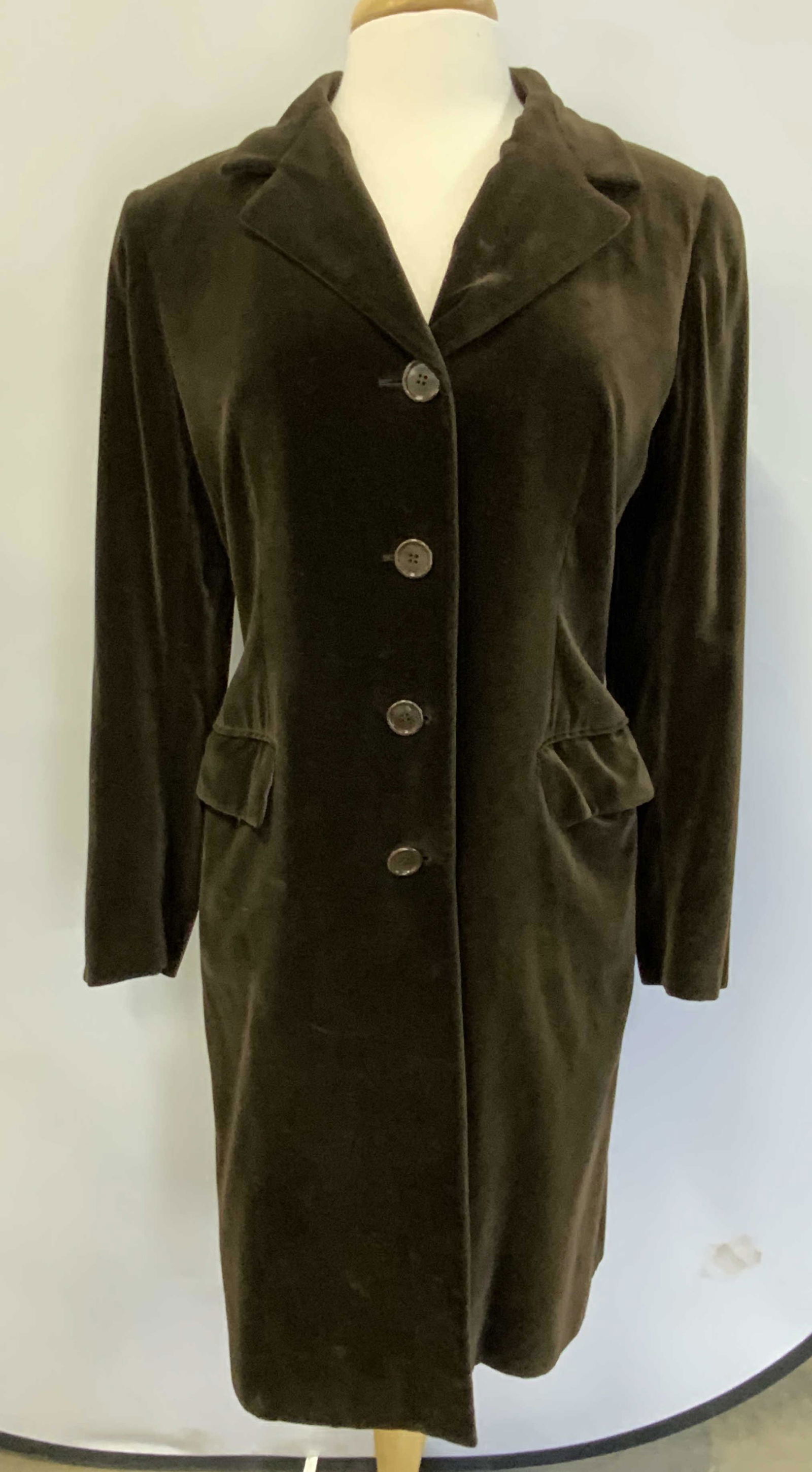 Vintage BURBERRY Brown Velvet Coat (1 of 4)