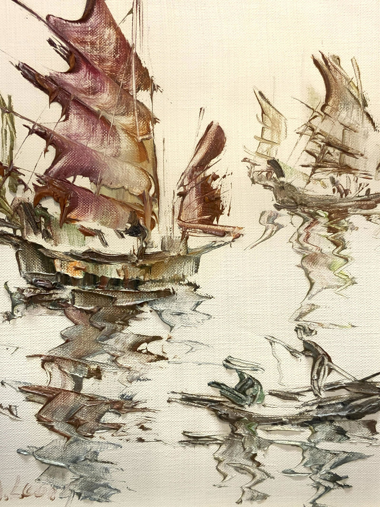 Y.W. LEUNG Abstract Seascape Oil Painting (1 of 10)