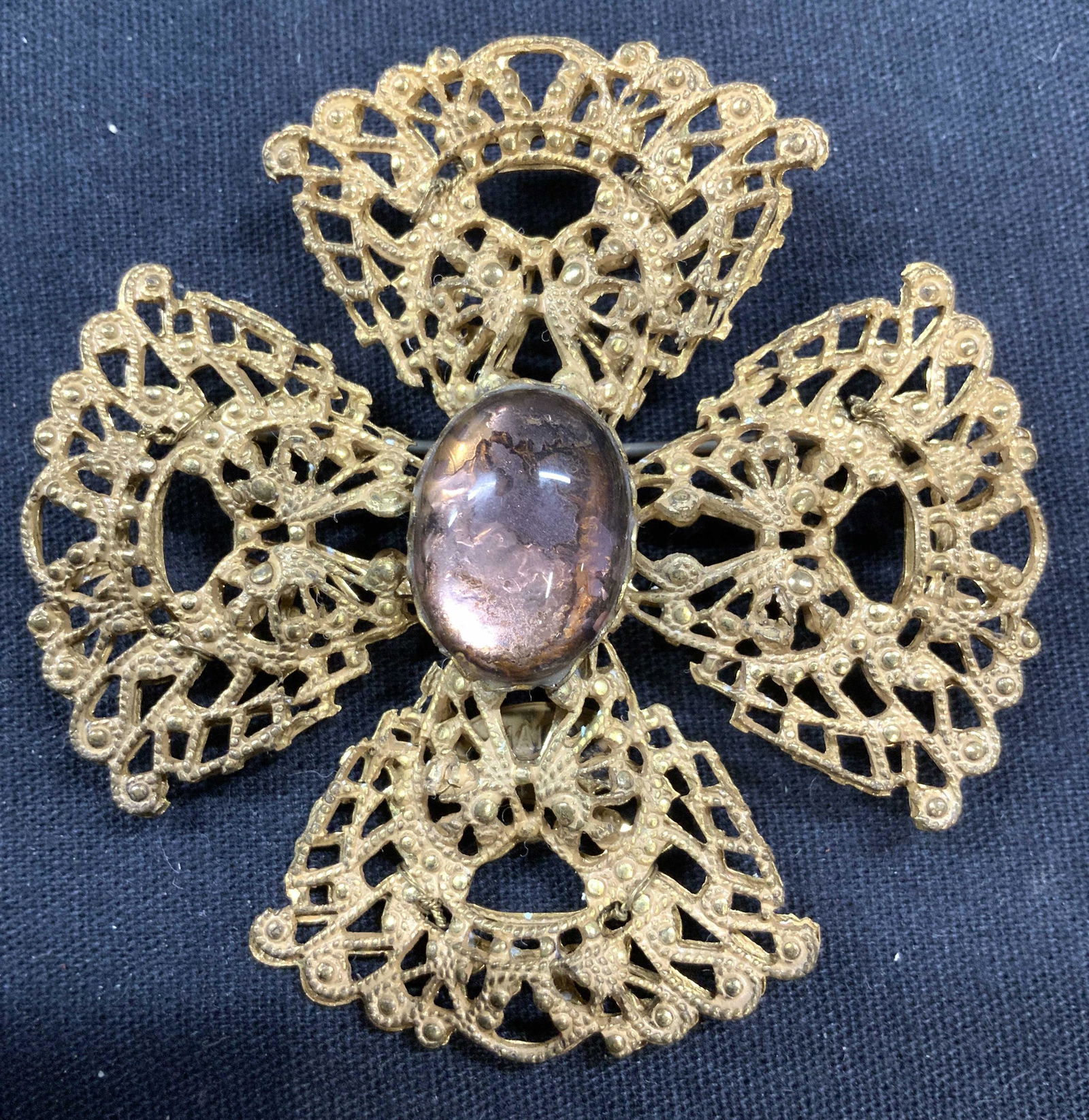 Miriam Haskell Baroque Style Cross Brooch (1 of 5)