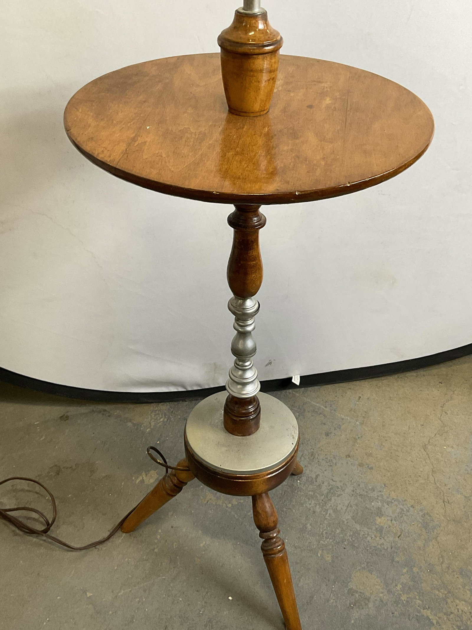 Antique 3 Legged Side Table / Floor Lamp (1 of 7)