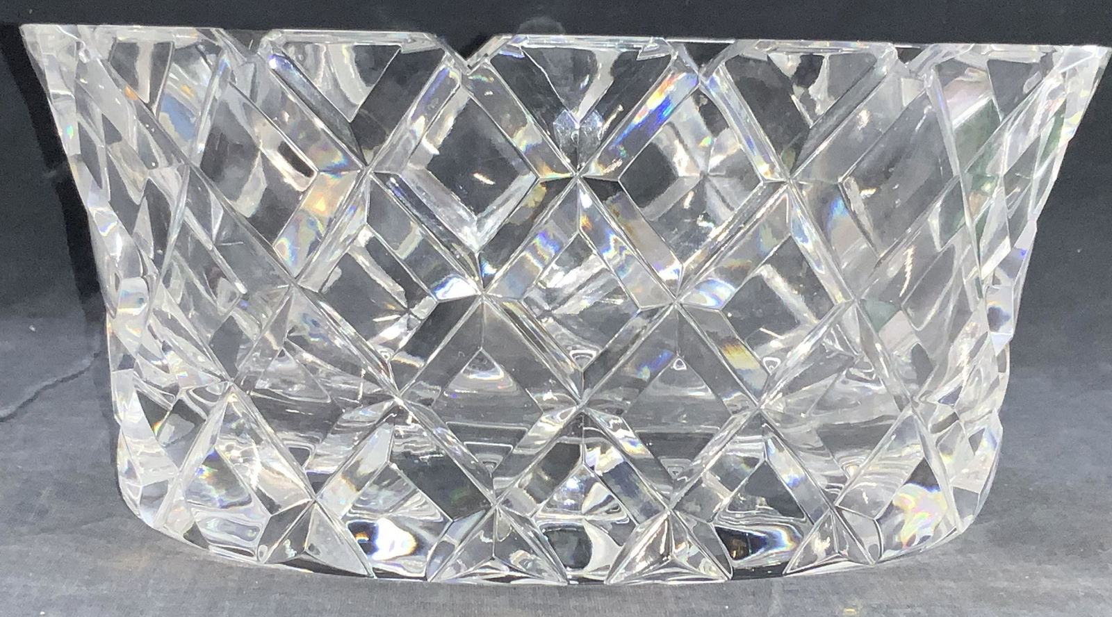 ORREFORS Thick Walled Cut Crystal Bowl (1 of 8)