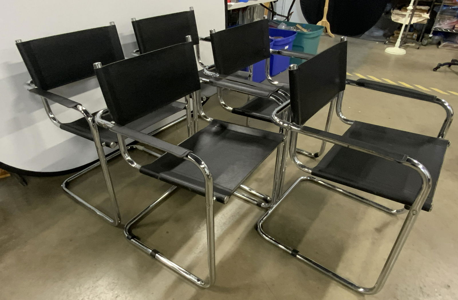 Set 5 MART STAM Style MCM Leather & Chrome Chairs (1 of 16)
