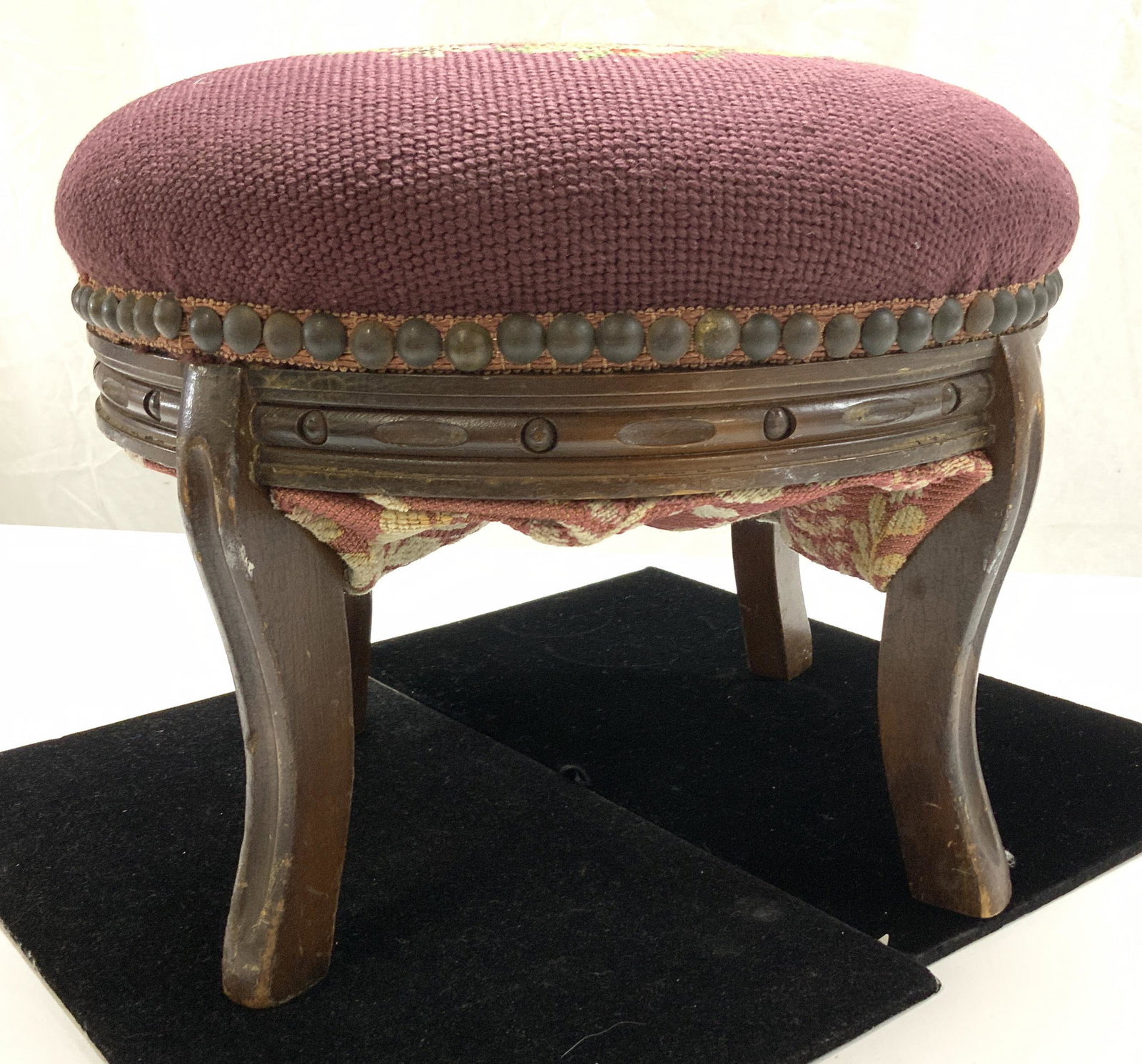 Vintage Needlepoint Foot Stool (1 of 6)