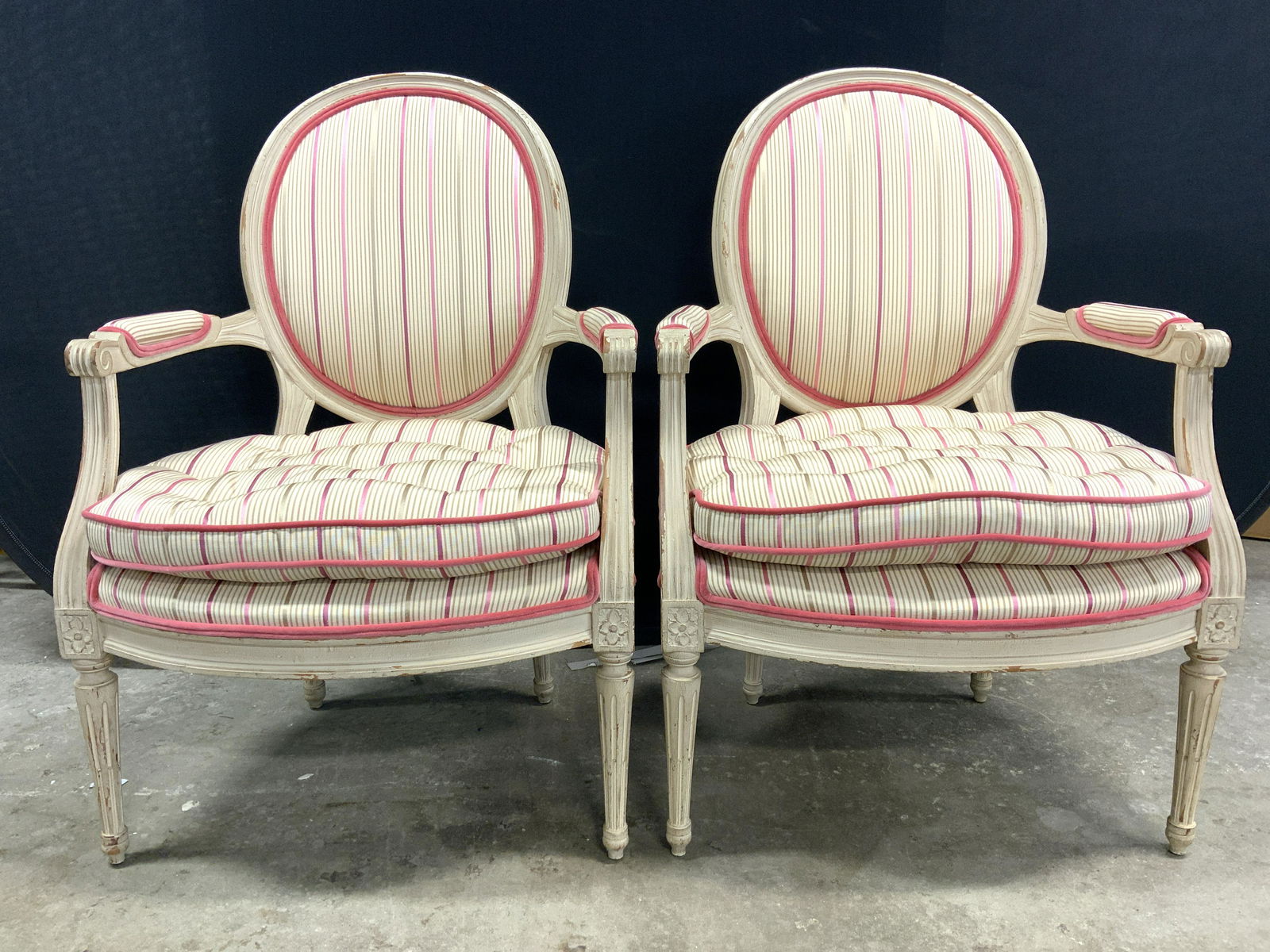 Pair Vintage French Style End Chairs (1 of 9)