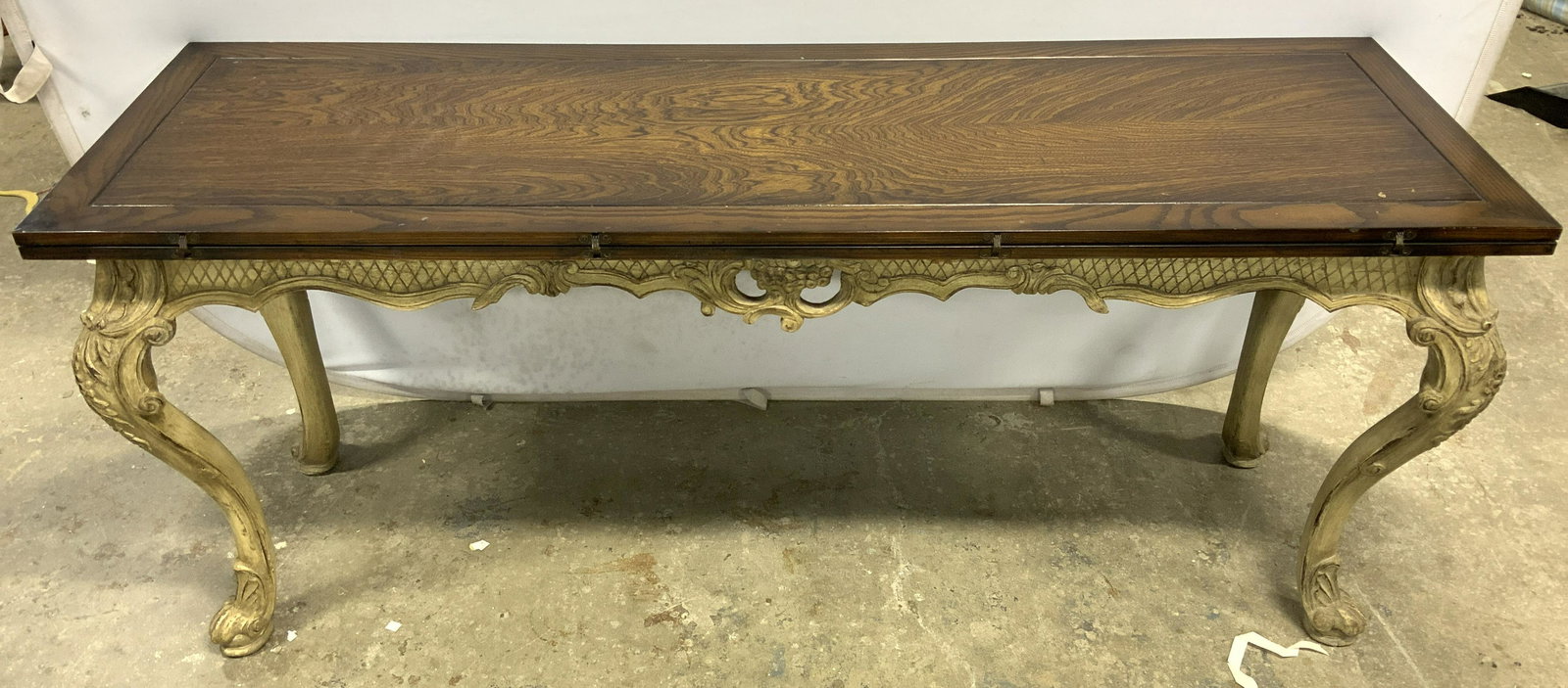 Vintage Ornate Console Table W Flip Leaf Top (1 of 10)