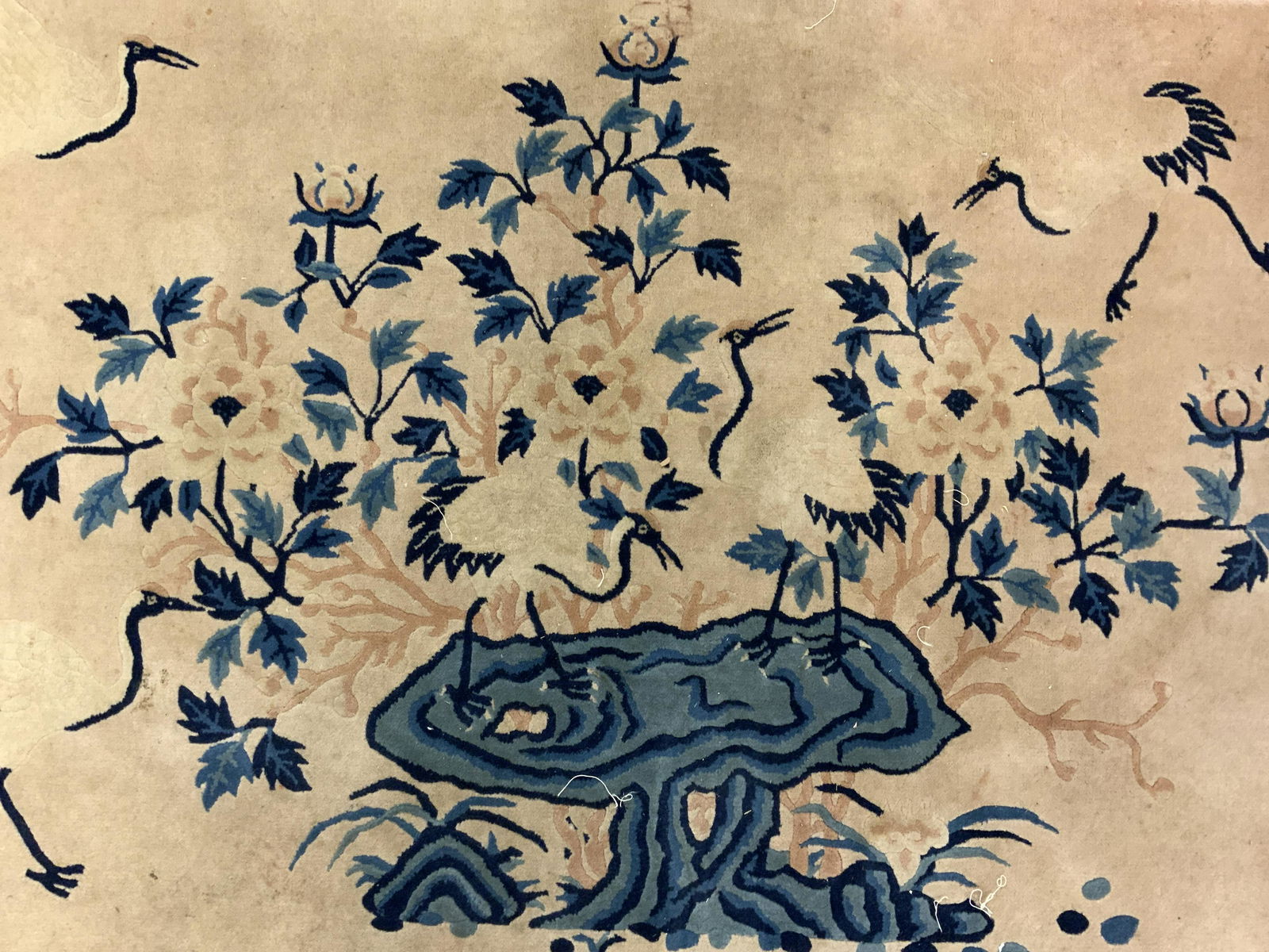 Vntg Handmade Wool Pile Chinese Art Deco Rug (1 of 9)