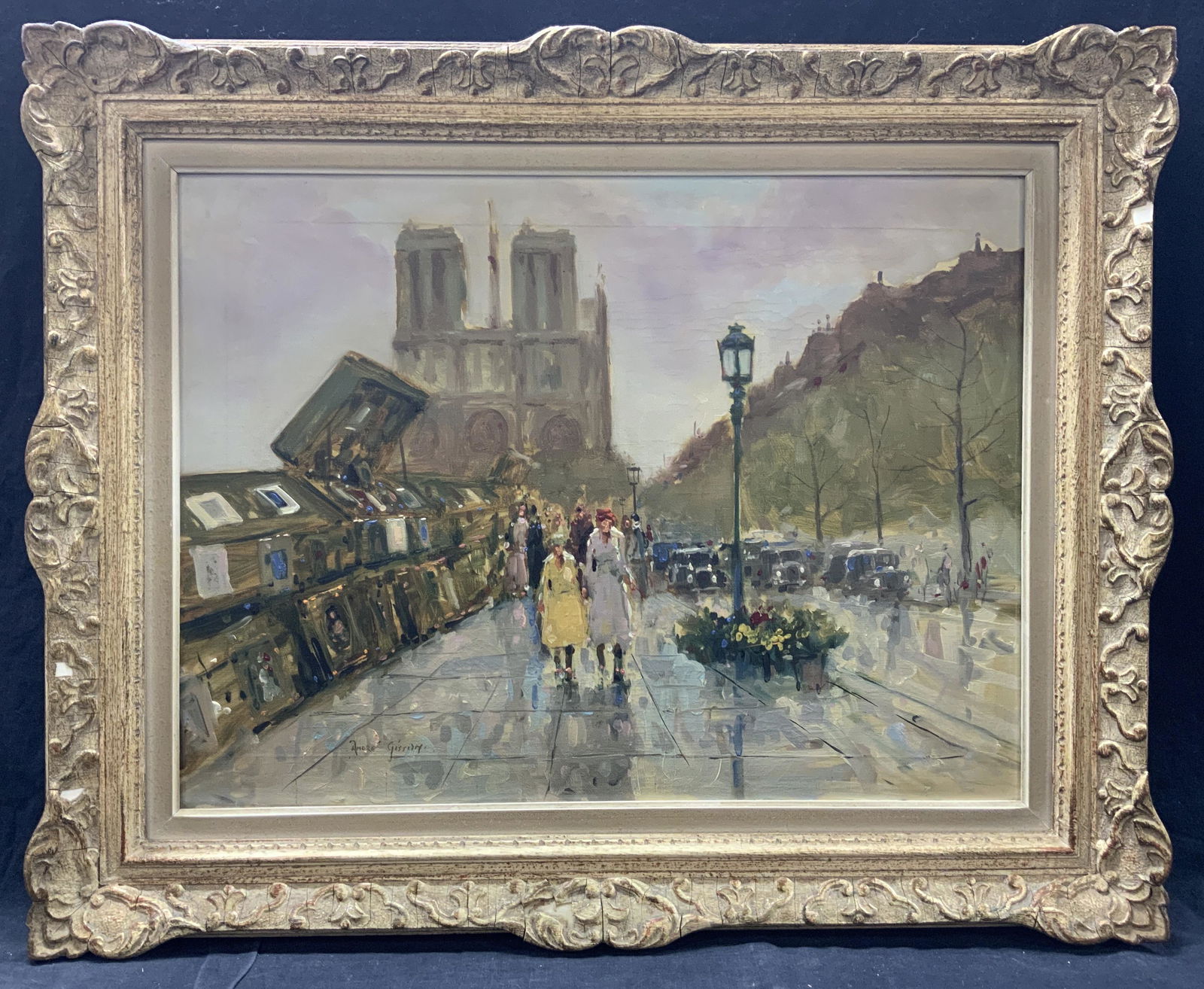 ANDRE GISSON Notre Dame Impressionist Oil Painting (1 of 12)