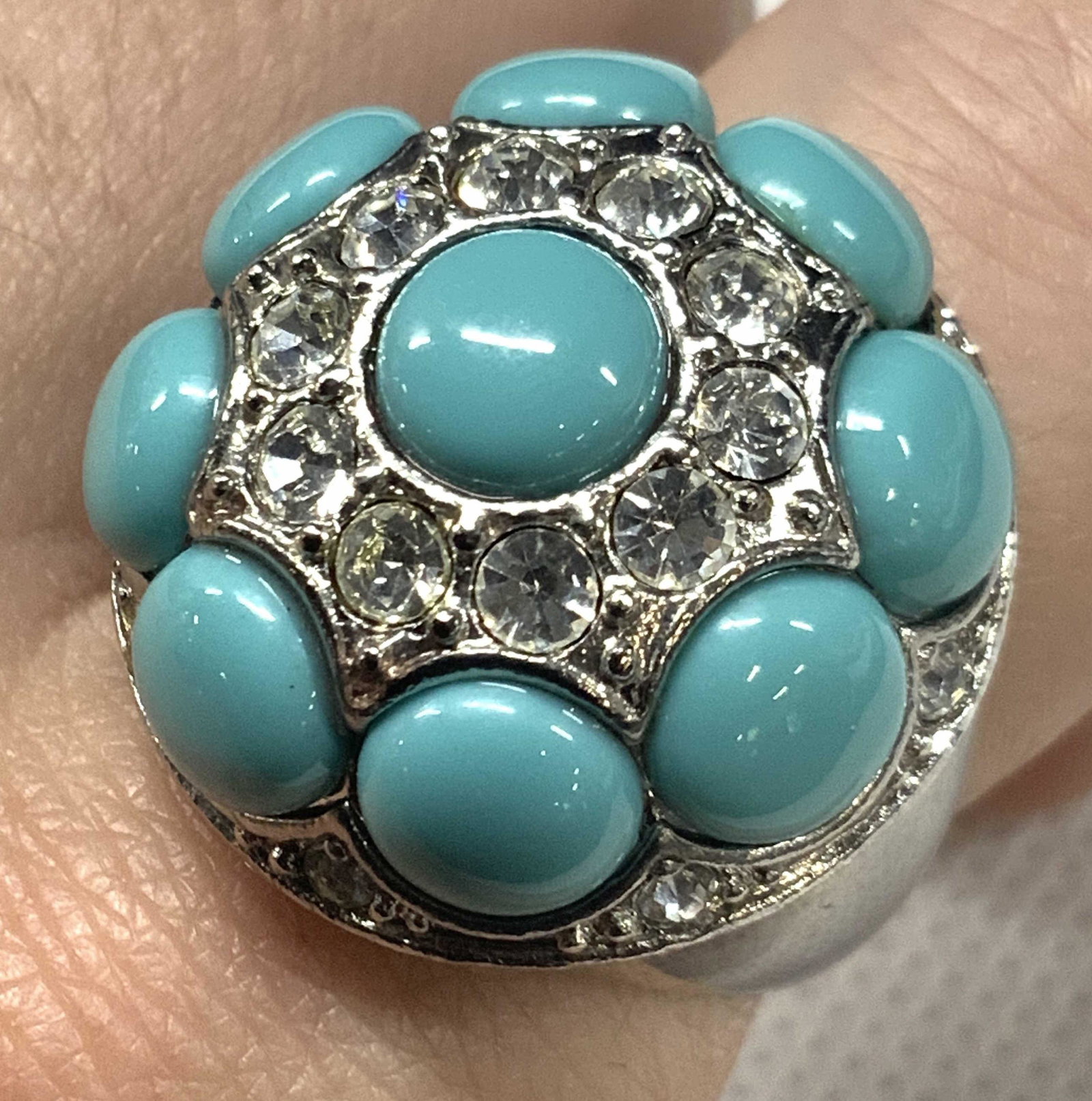 Turquoise Style Rhinestone Statement Ring (1 of 4)