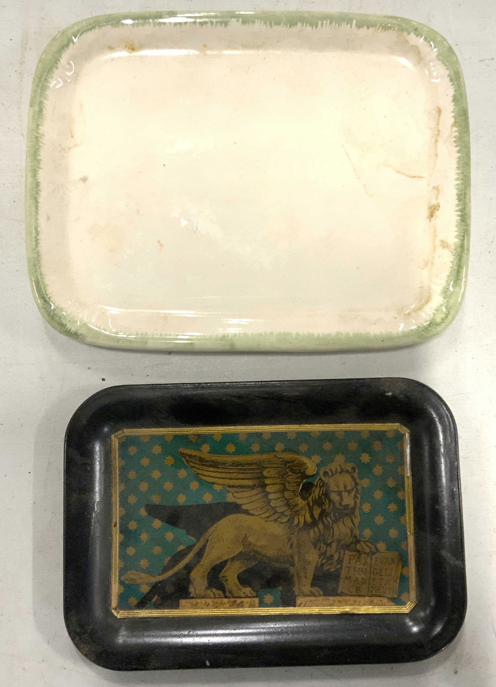 Lot 2 Vintage Ceramic & Metal Trays, BLACKNEY (1 of 5)