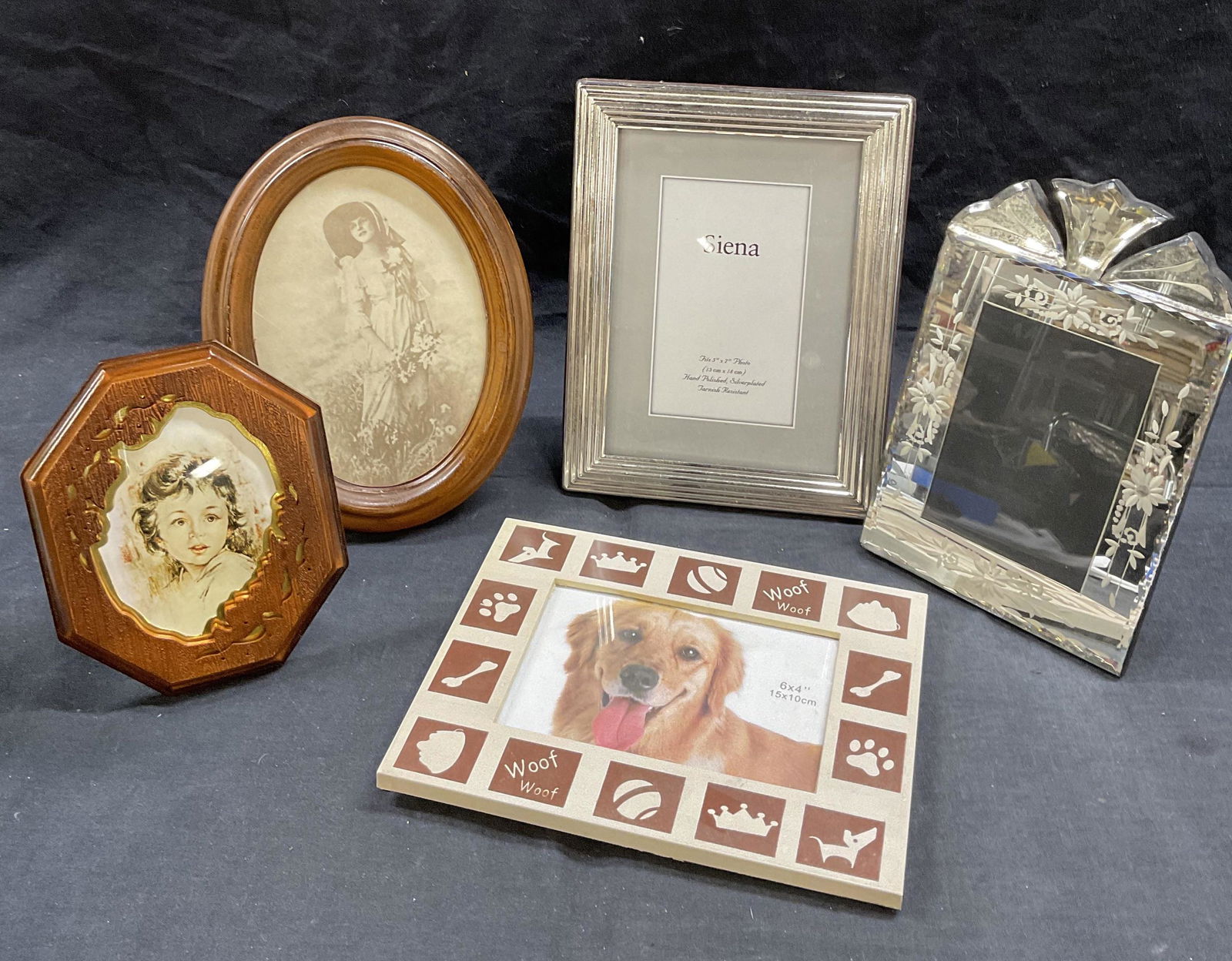 Lot 5 Photo Frames, Silver Plated & More (1 of 5)
