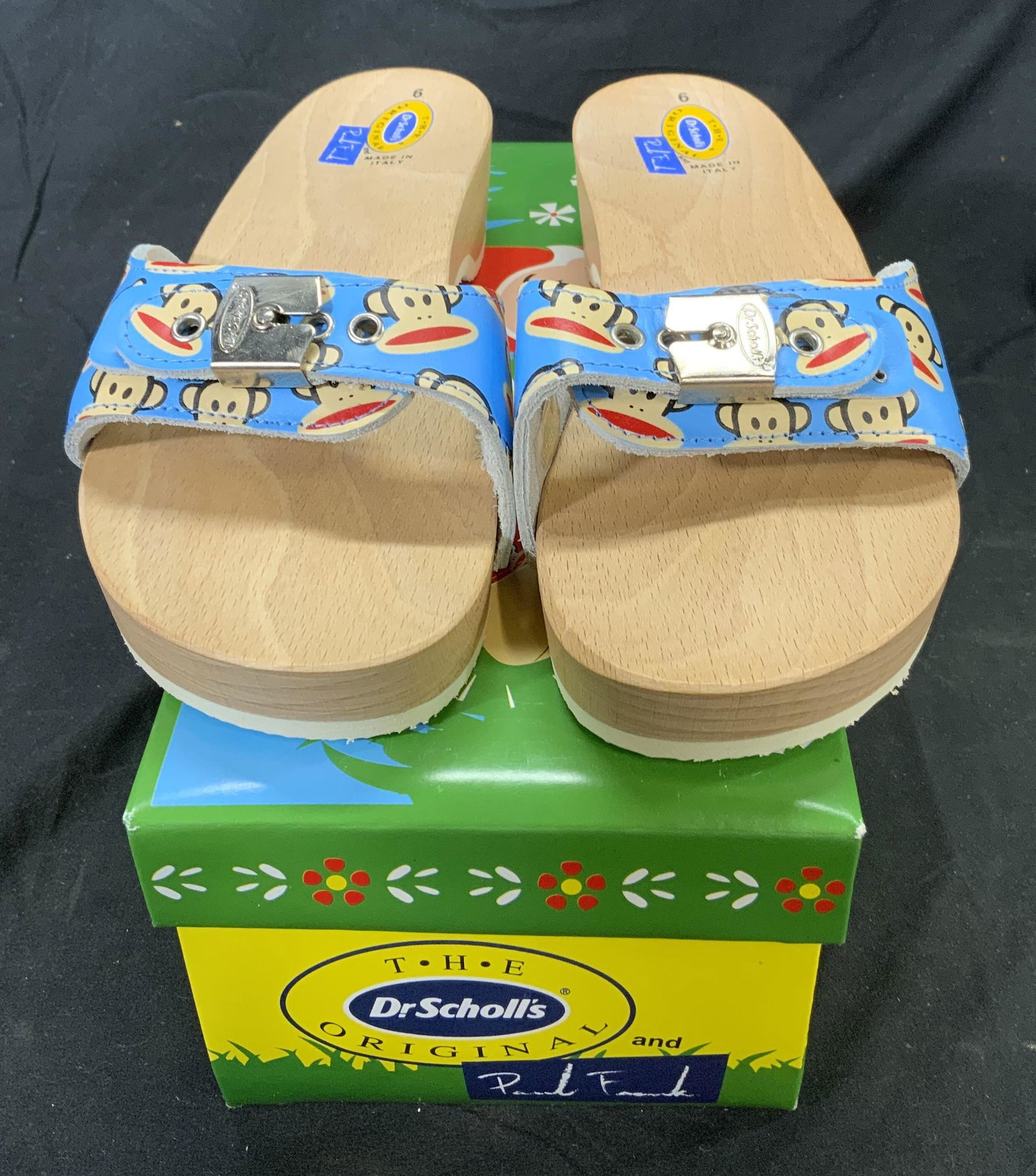 PAUL FRANK Ltd Edt Blue Wood Sandals NIB Italy (1 of 5)