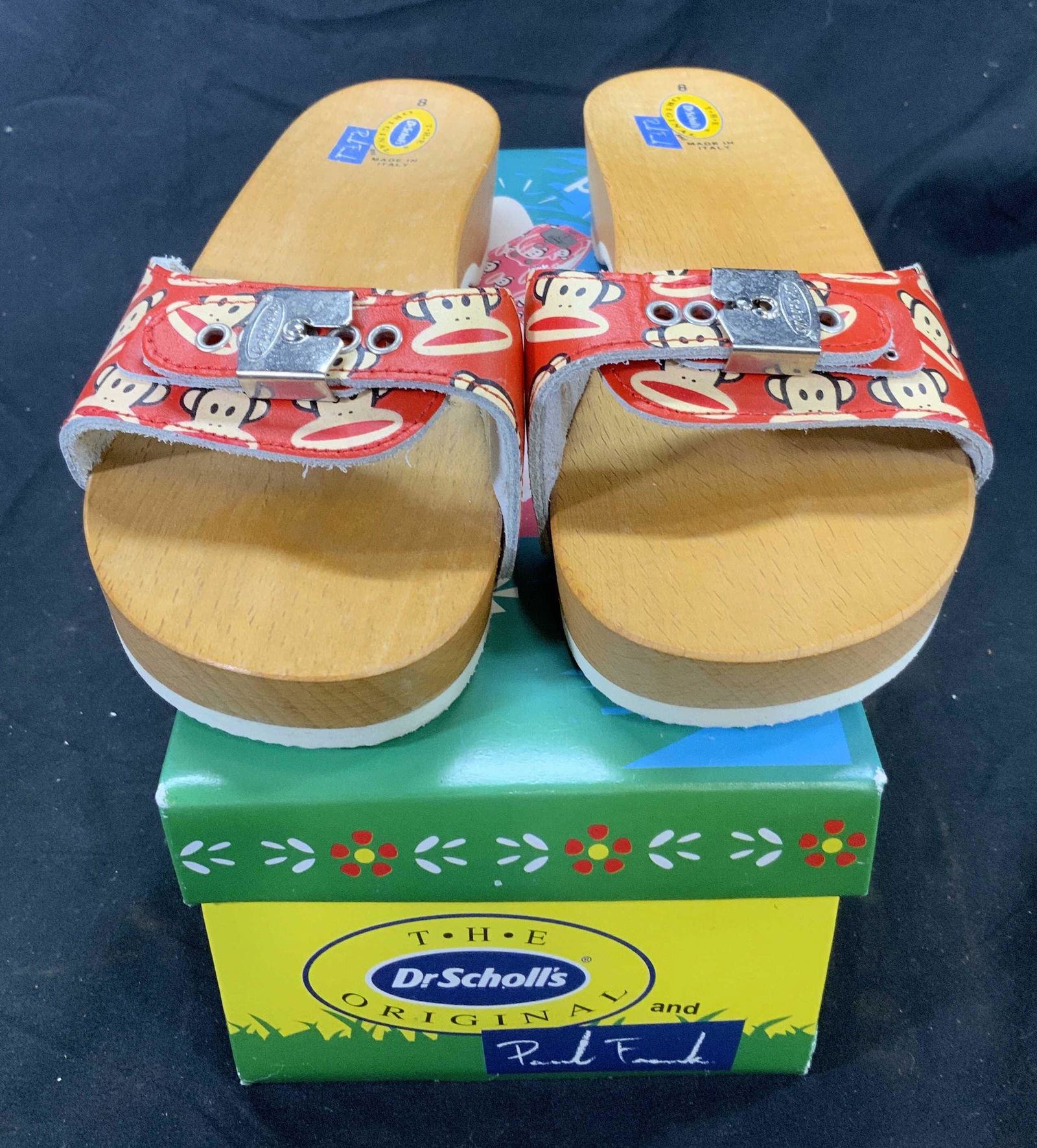 PAUL FRANK Ltd Edt Red Wood Sandals NIB Italy (1 of 5)