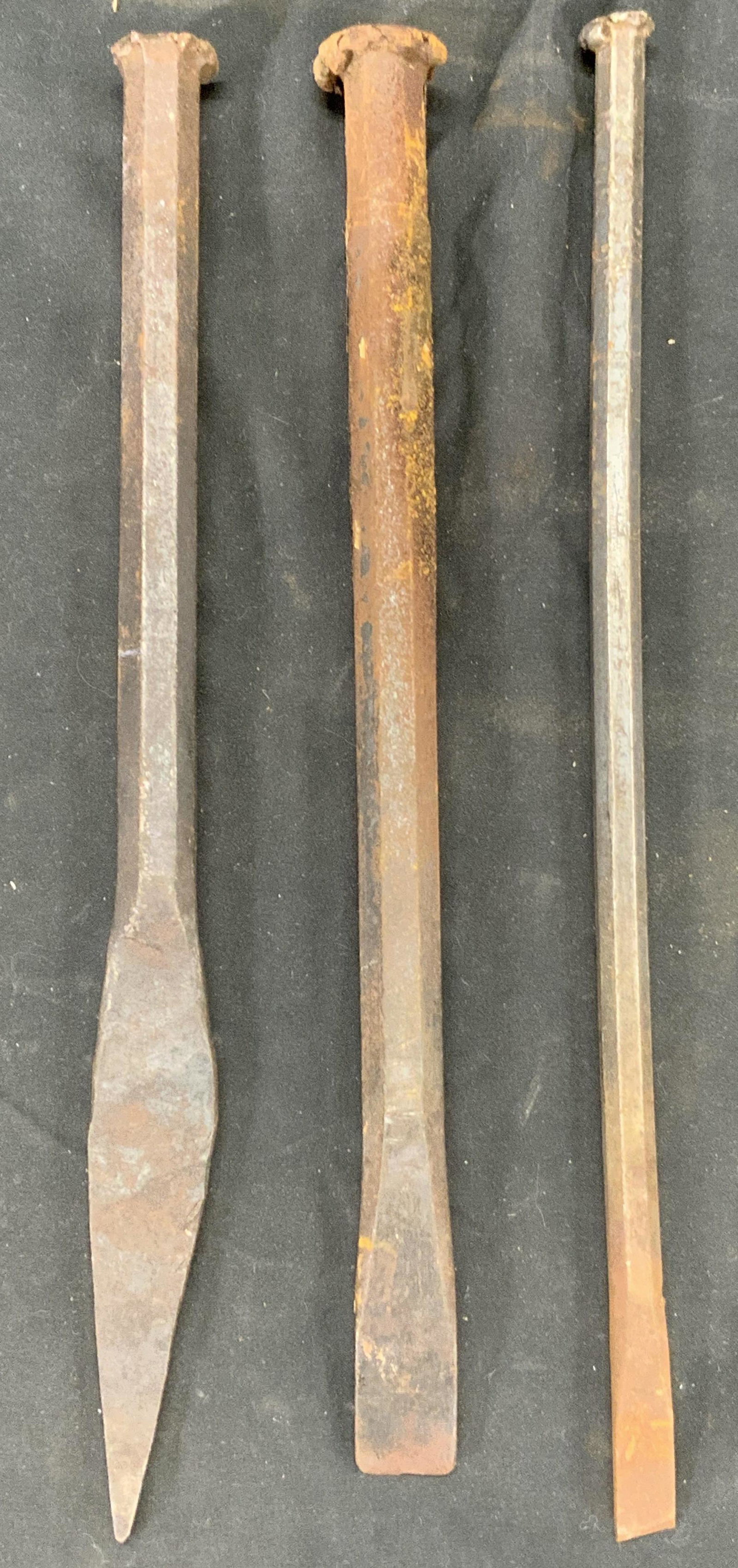 Set 3 Antique Industrial Iron Nails, Tools (1 of 4)