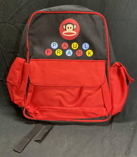 PAUL FRANK Julius The Monkey Backpack NWT: Paul Frank Julius the Monkey backpack in black and red. Paul Frank logo to front. New with original tag. Multi compartment backpack with zipper closure. Measures approx. 12 x 3 x 15 inches. Paul Frank