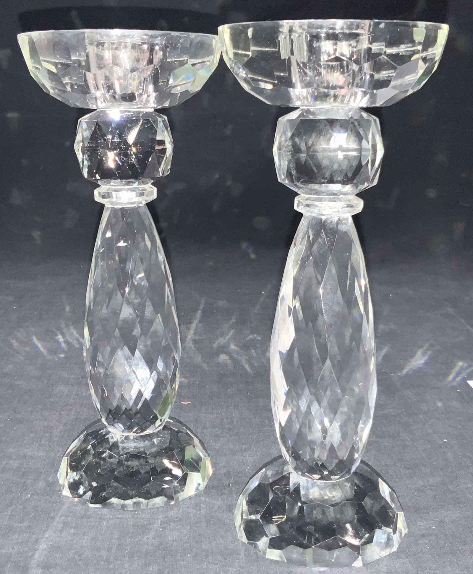 Pair Vintage Cut Crystal Candle holders (1 of 9)