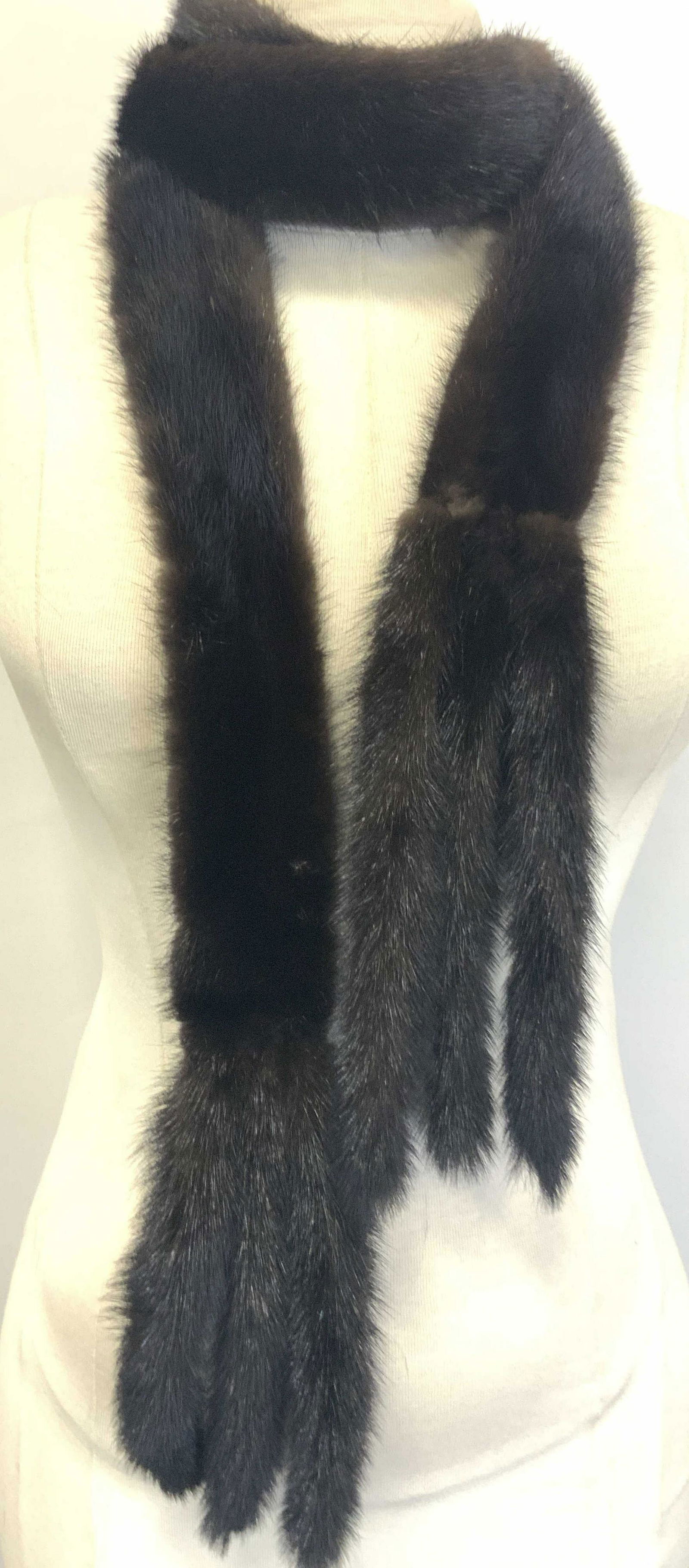 Vintage Dark Chocolate Toned Mink Fur Scarf (1 of 8)