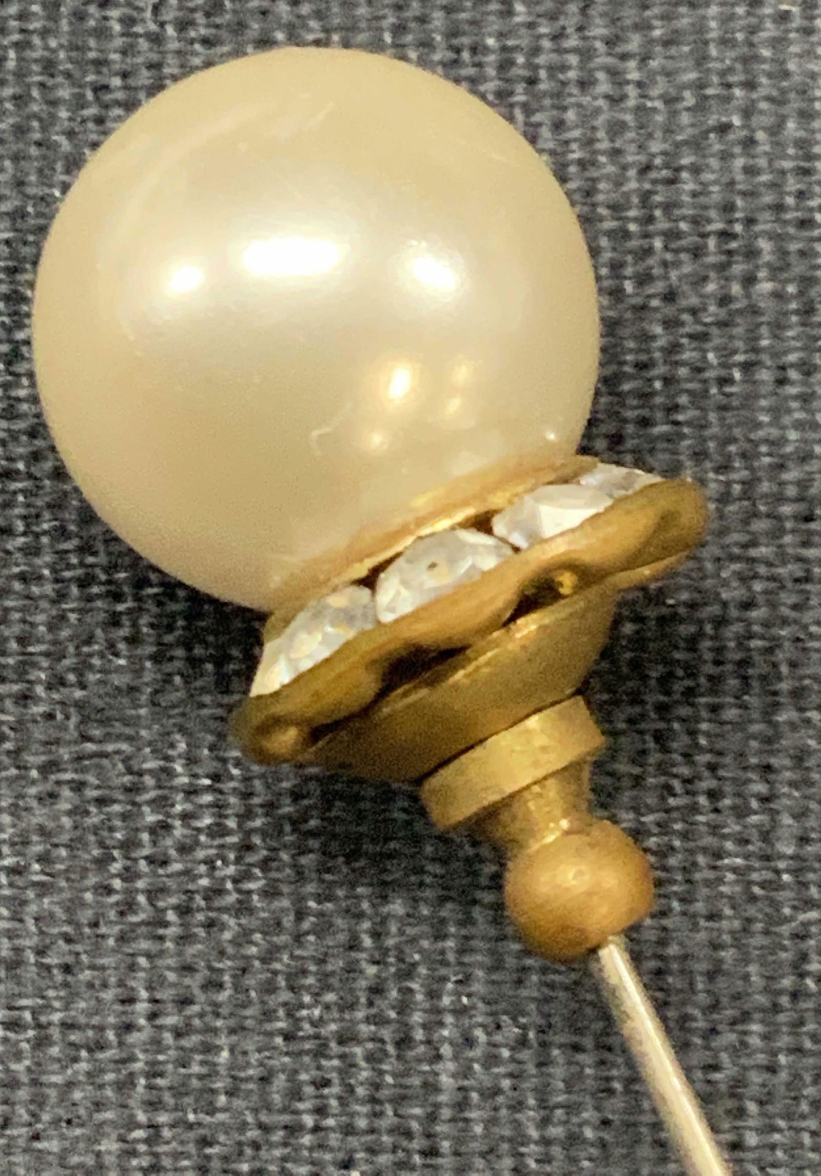 Vintage Brass Pearlescent Hat Pin (1 of 4)