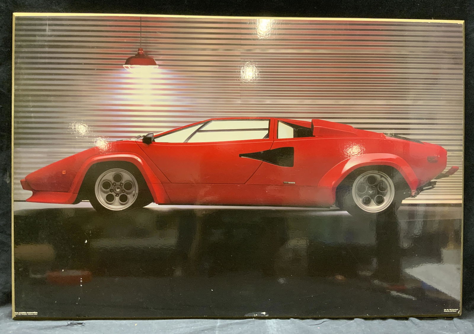 Vtg. Lamborghini Lithograph Mounted to Wood (1 of 4)