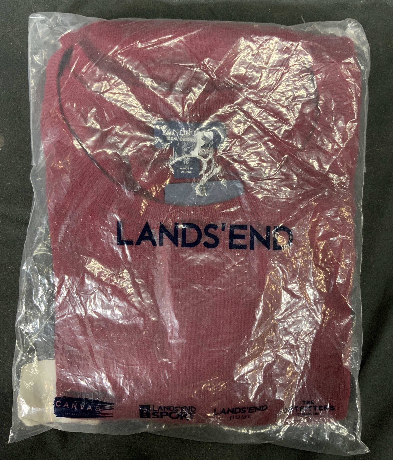 LANDS END Dark Red Cashmere Sweater NWT (1 of 4)