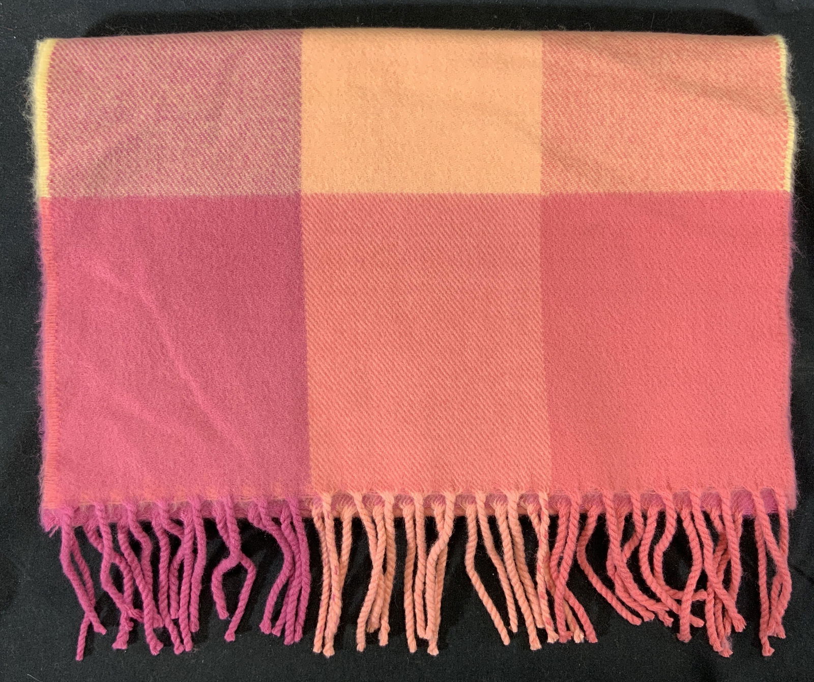 Pink Multi Tone Checkered Cashmere Scarf (1 of 4)
