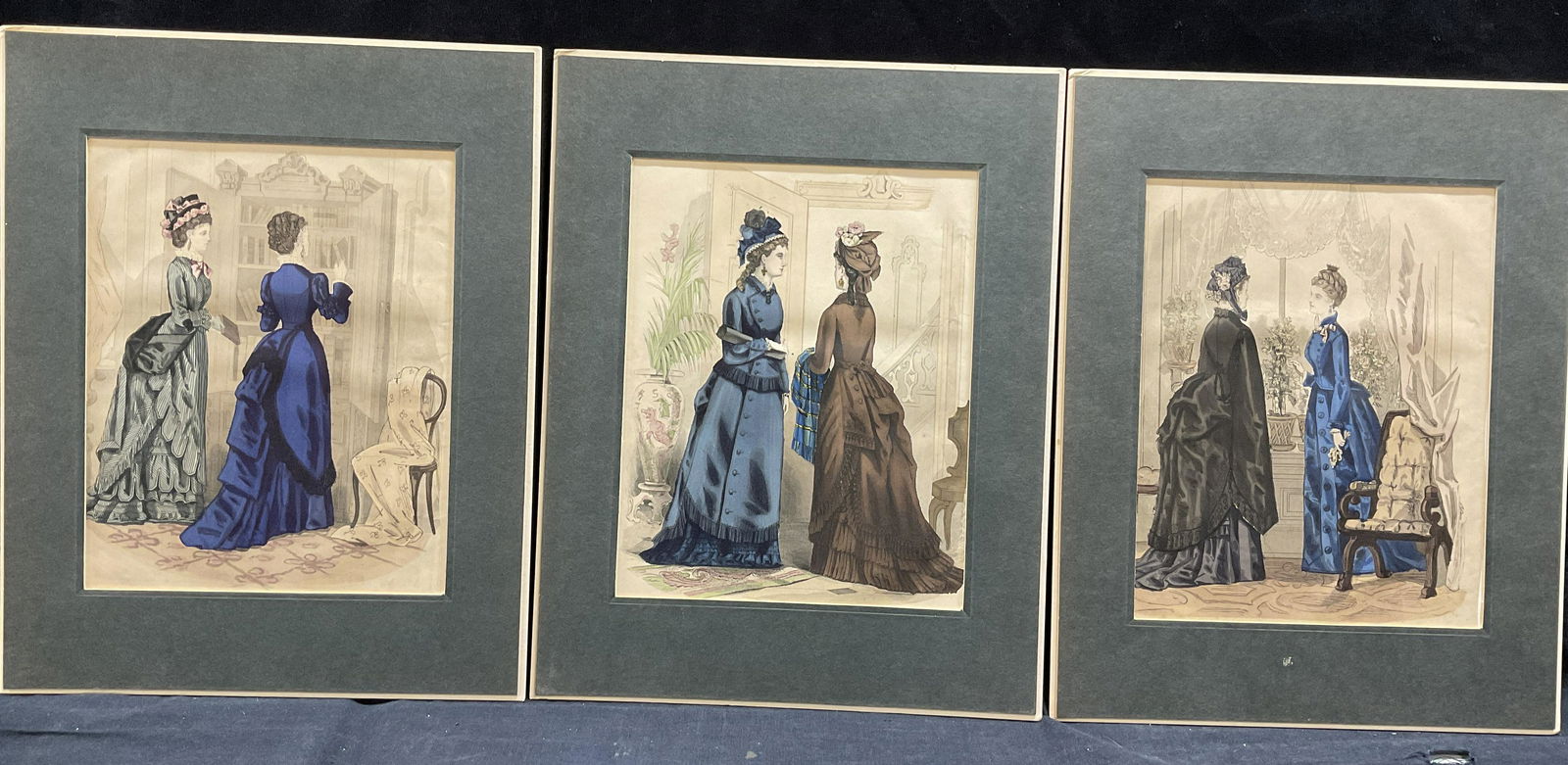 Set 3 DEMORESTS Hand Colored Etchings (1 of 5)