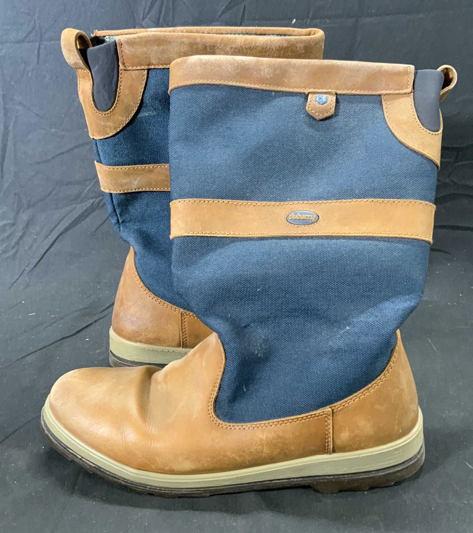 DUBARRY Blue/Tan Leather & Canvas Rain Boots (1 of 6)