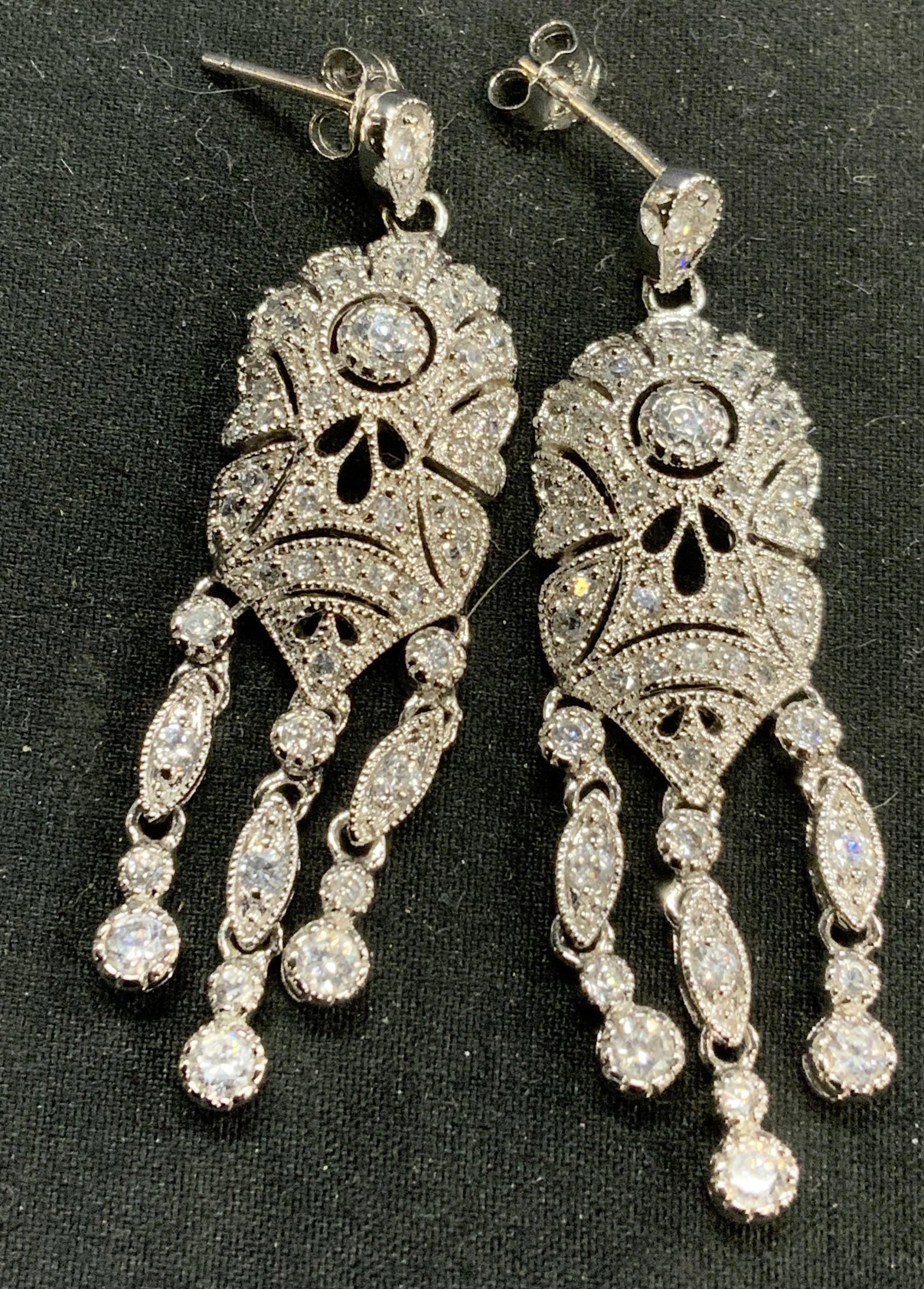 Sterling Silver Crystal Dangle Earrings (1 of 7)