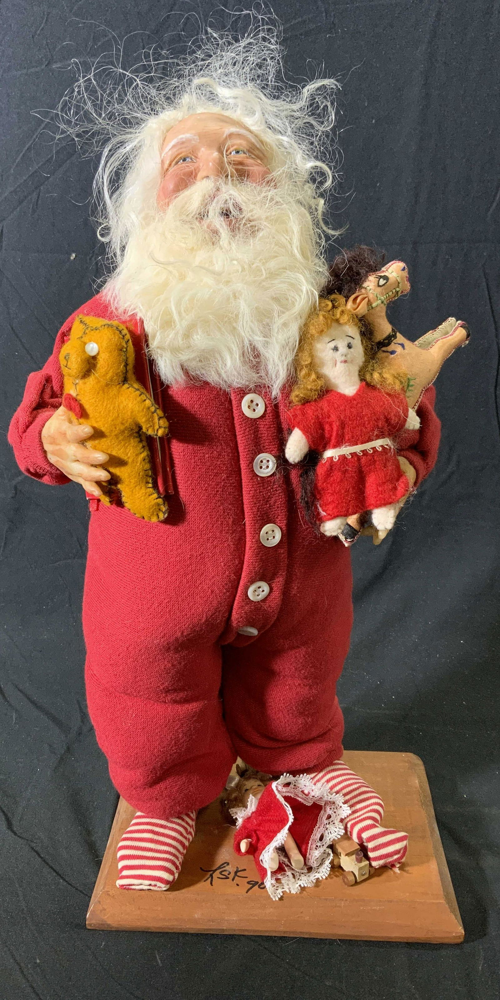 Vintage Signed Folk Art Santa Claus (1 of 6)