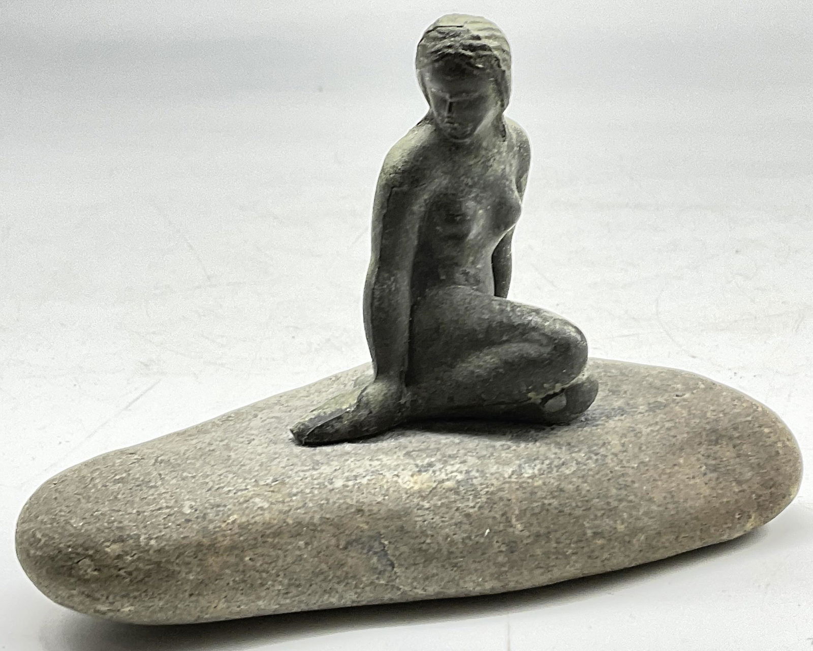 Decorative Bronze Lady Figural on Stone (1 of 4)