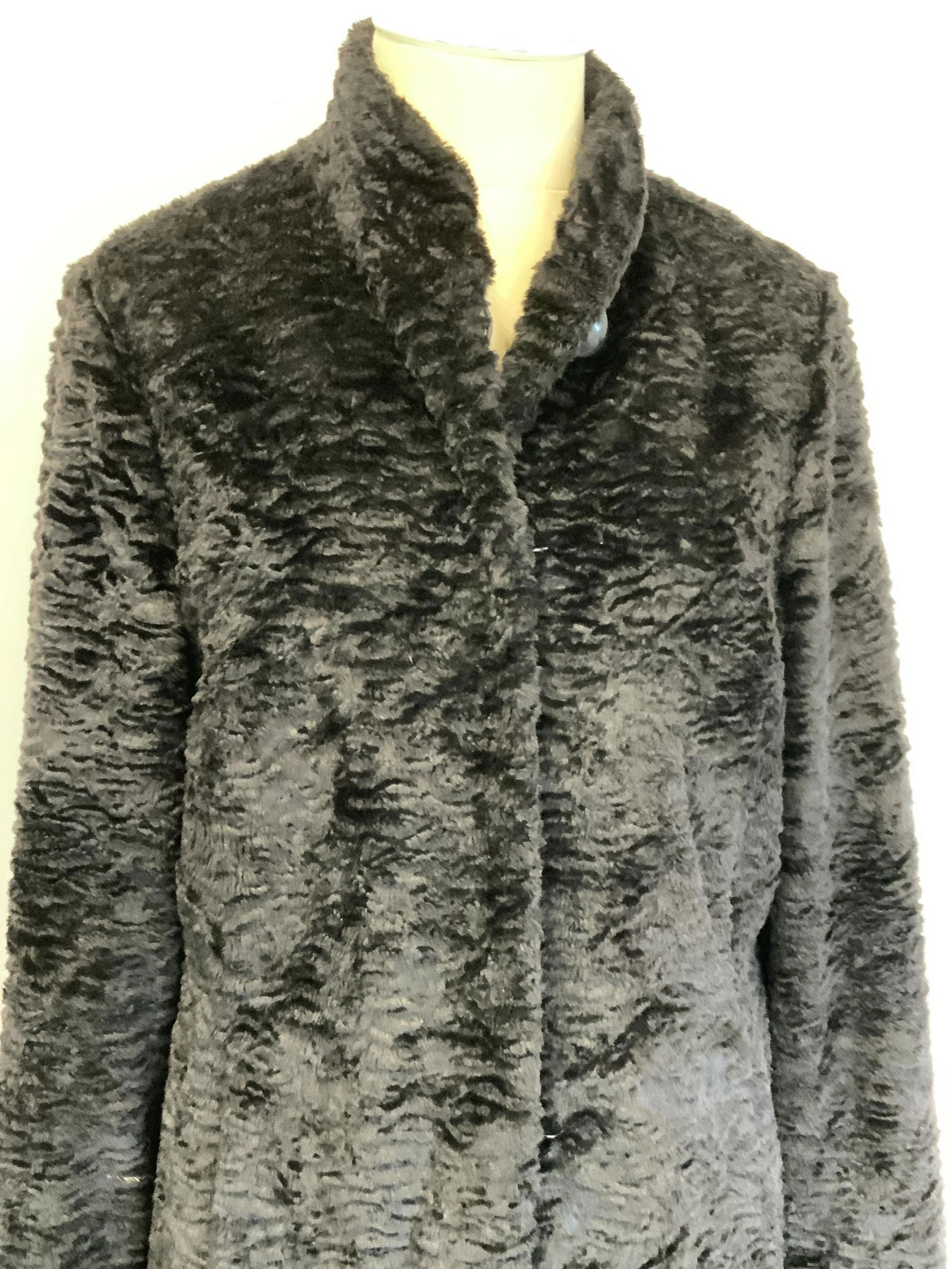 DENNIS BASSO Faux Persian Lamb Jacket, XS (1 of 7)