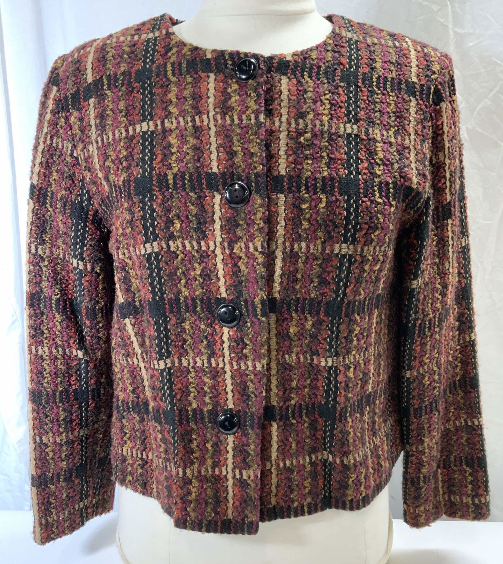 FIRST OPTION Vintage Plaid Knit Jacket (1 of 5)
